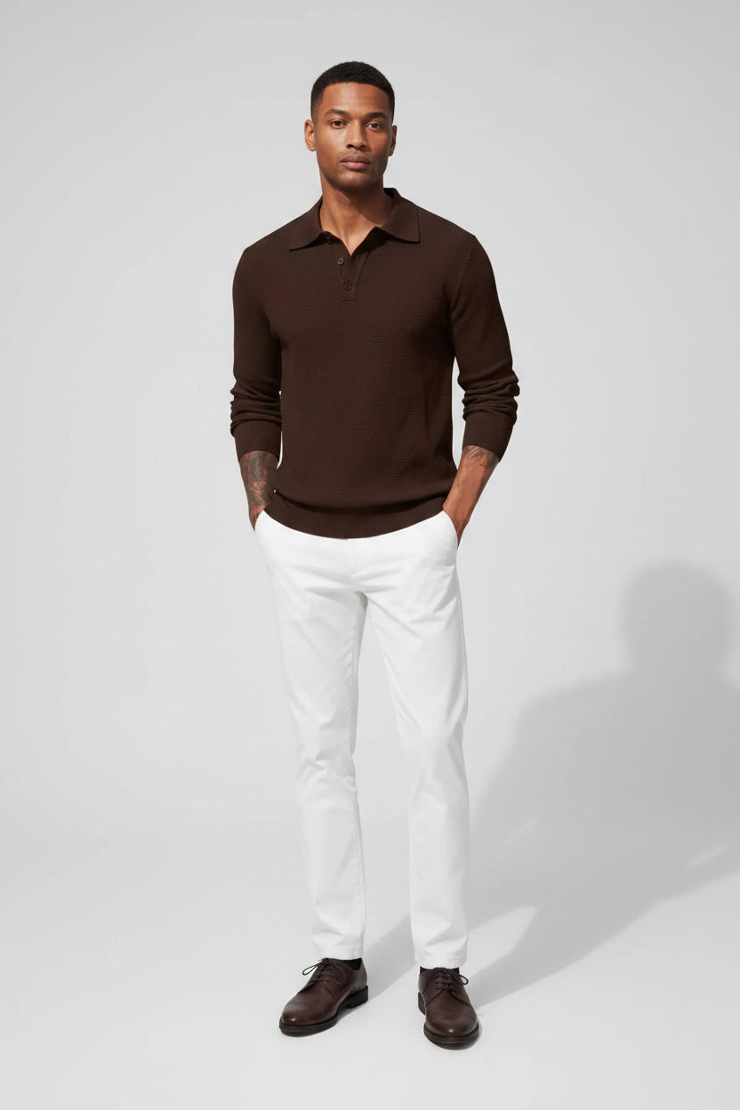 Men's Slim-Fit Long Sleeve Performance Top - Casual Autumn Lightweight