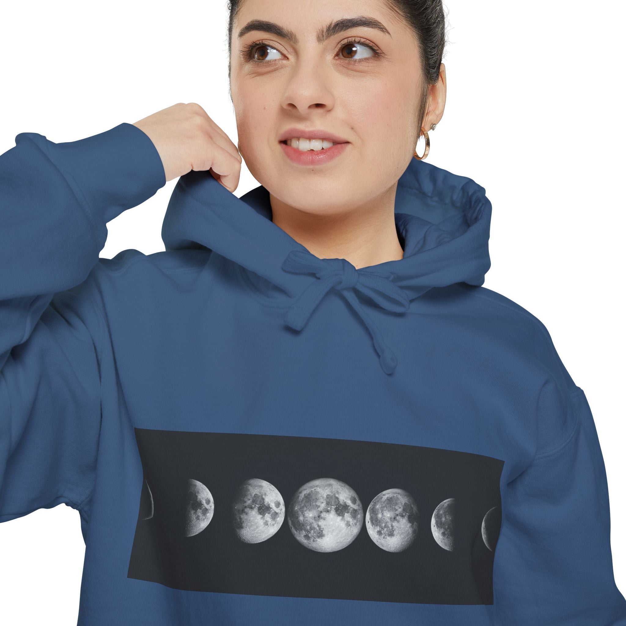 Moon Phase Hoodie — Lunar Phases Graphic Pullover