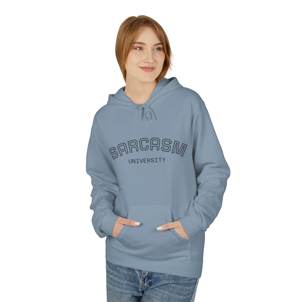 Sarcasm University Hoodie — Funny Campus Style Pullover