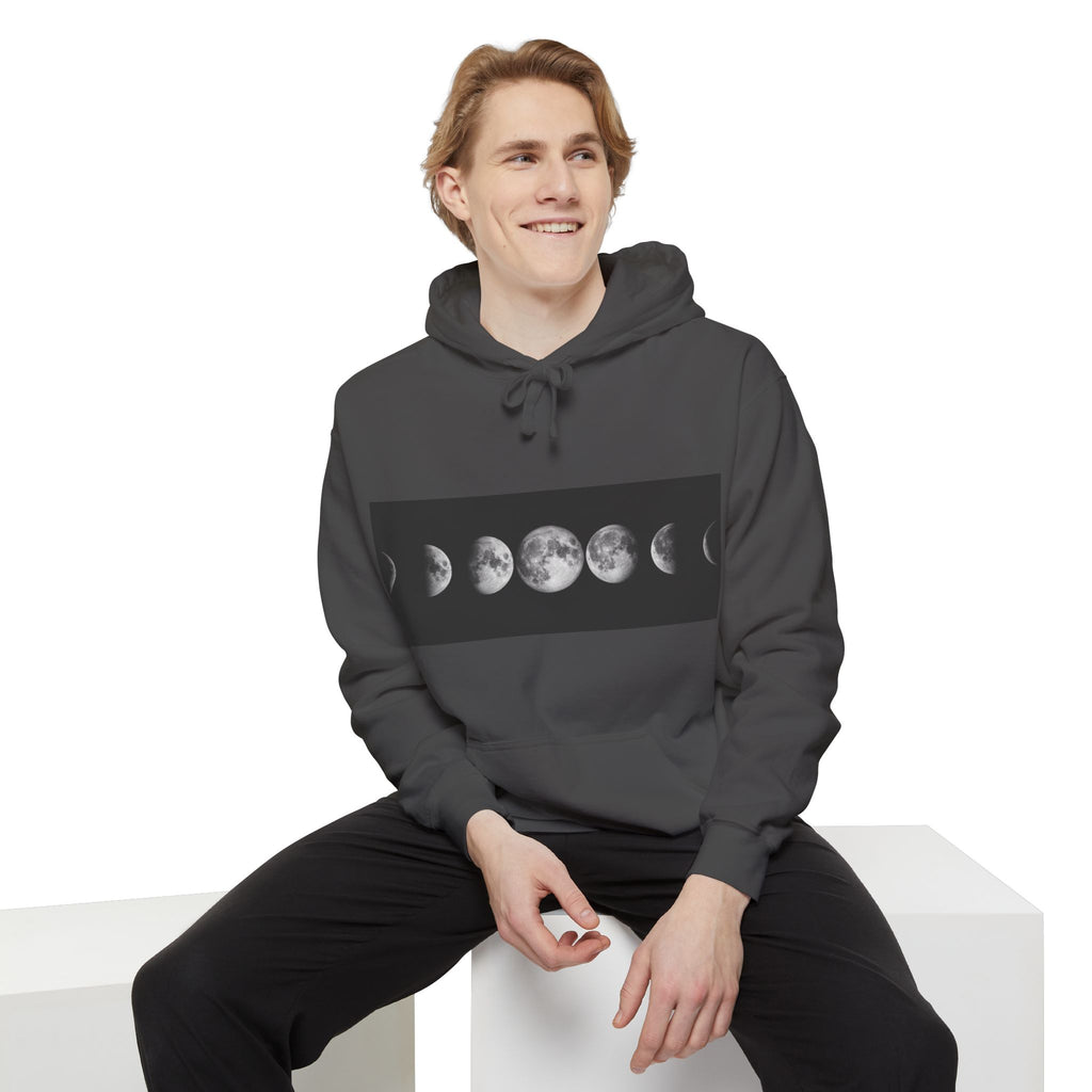 Moon Phase Hoodie — Lunar Phases Graphic Pullover