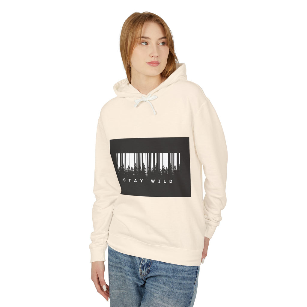 Stay Wild Barcode Hoodie — Graphic Lightweight Hooded Sweatshirt