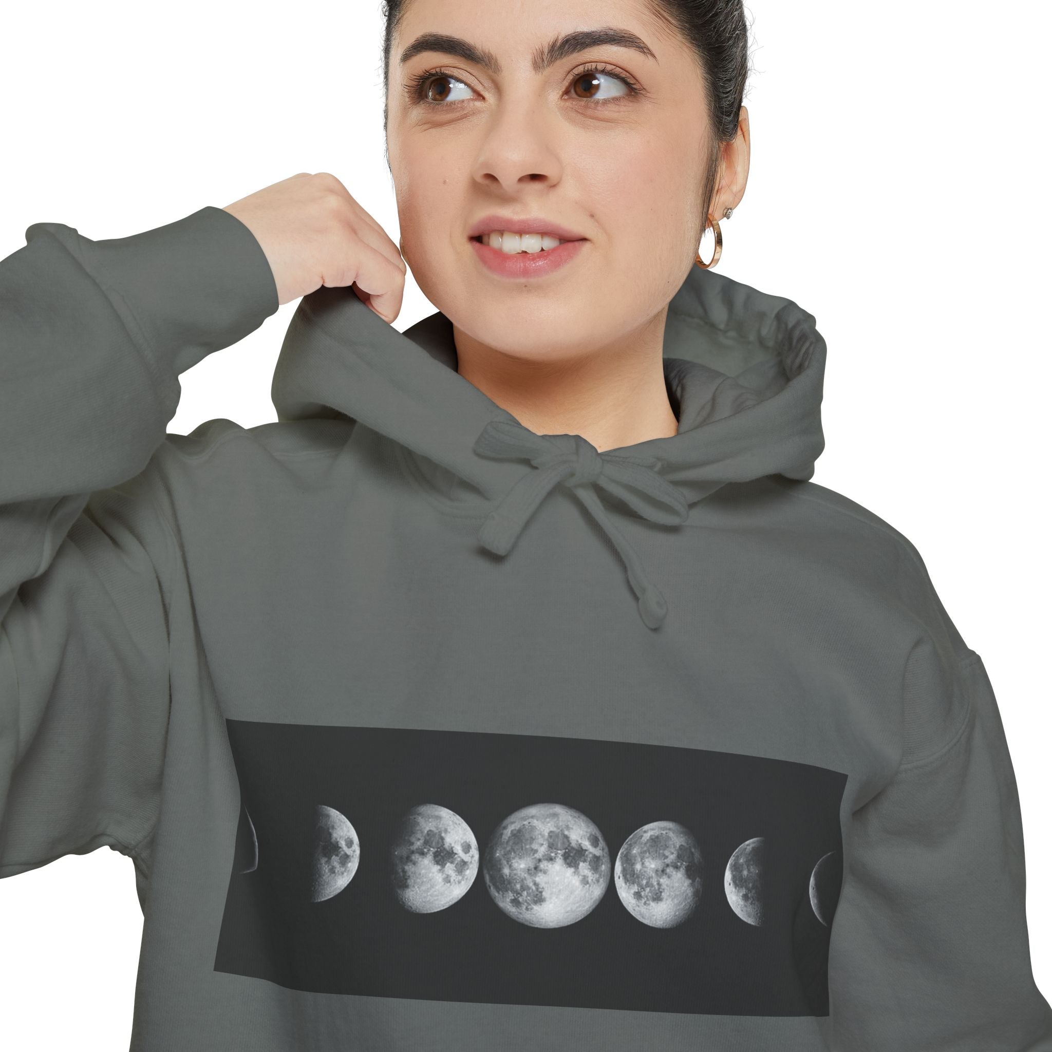 Moon Phase Hoodie — Lunar Phases Graphic Pullover