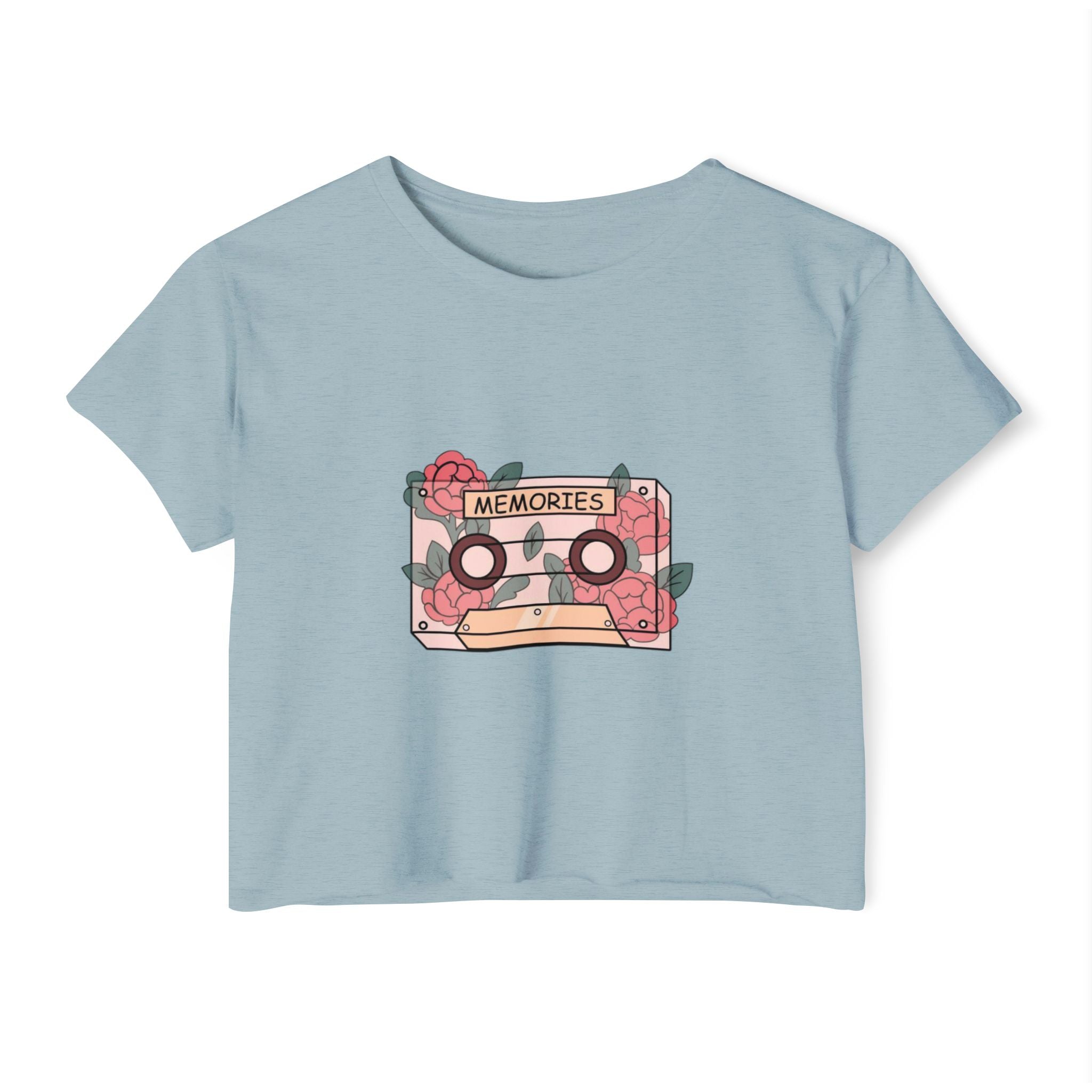 Memories Cassette Crop Top — "Memories Are Forever" Women's Festival Tee