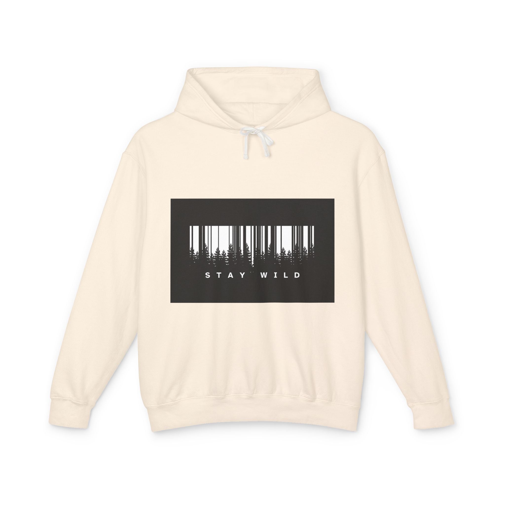 Stay Wild Barcode Hoodie — Graphic Lightweight Hooded Sweatshirt