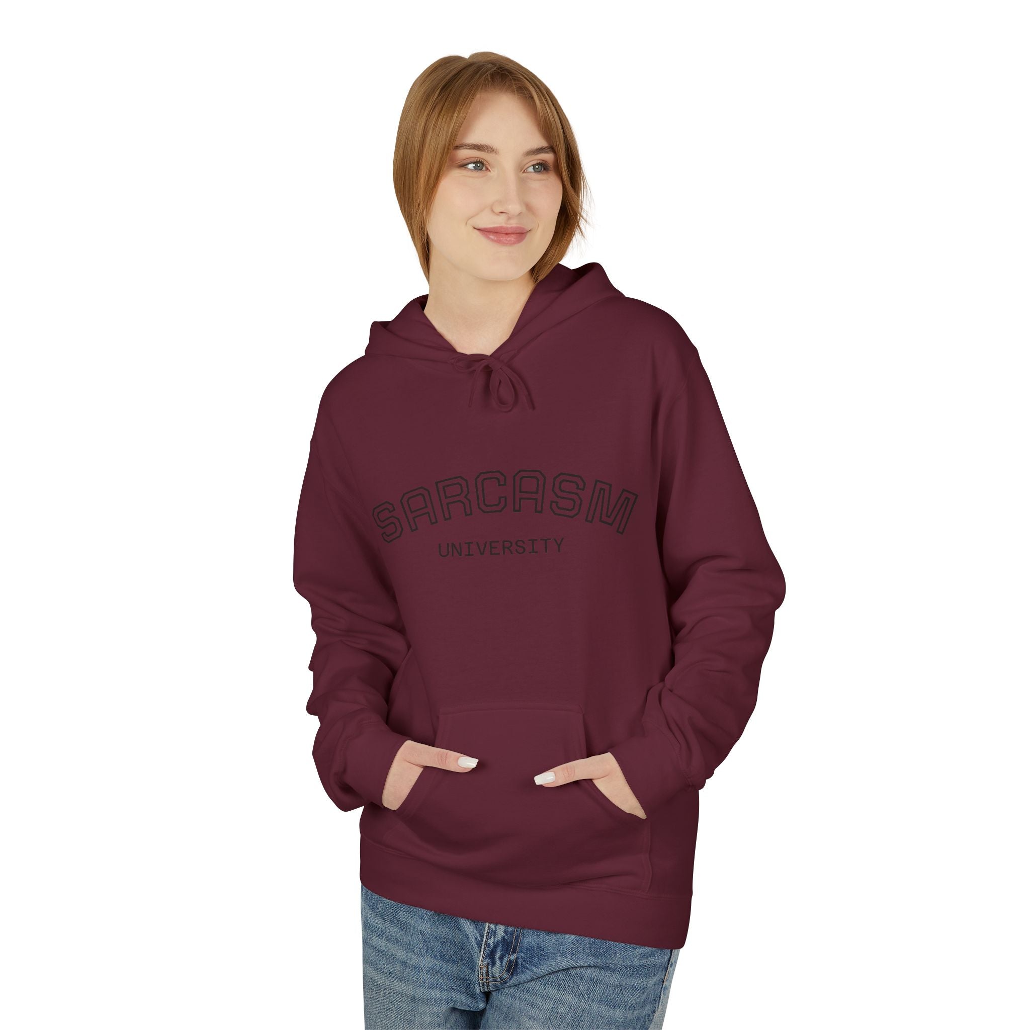 Sarcasm University Hoodie — Funny Campus Style Pullover