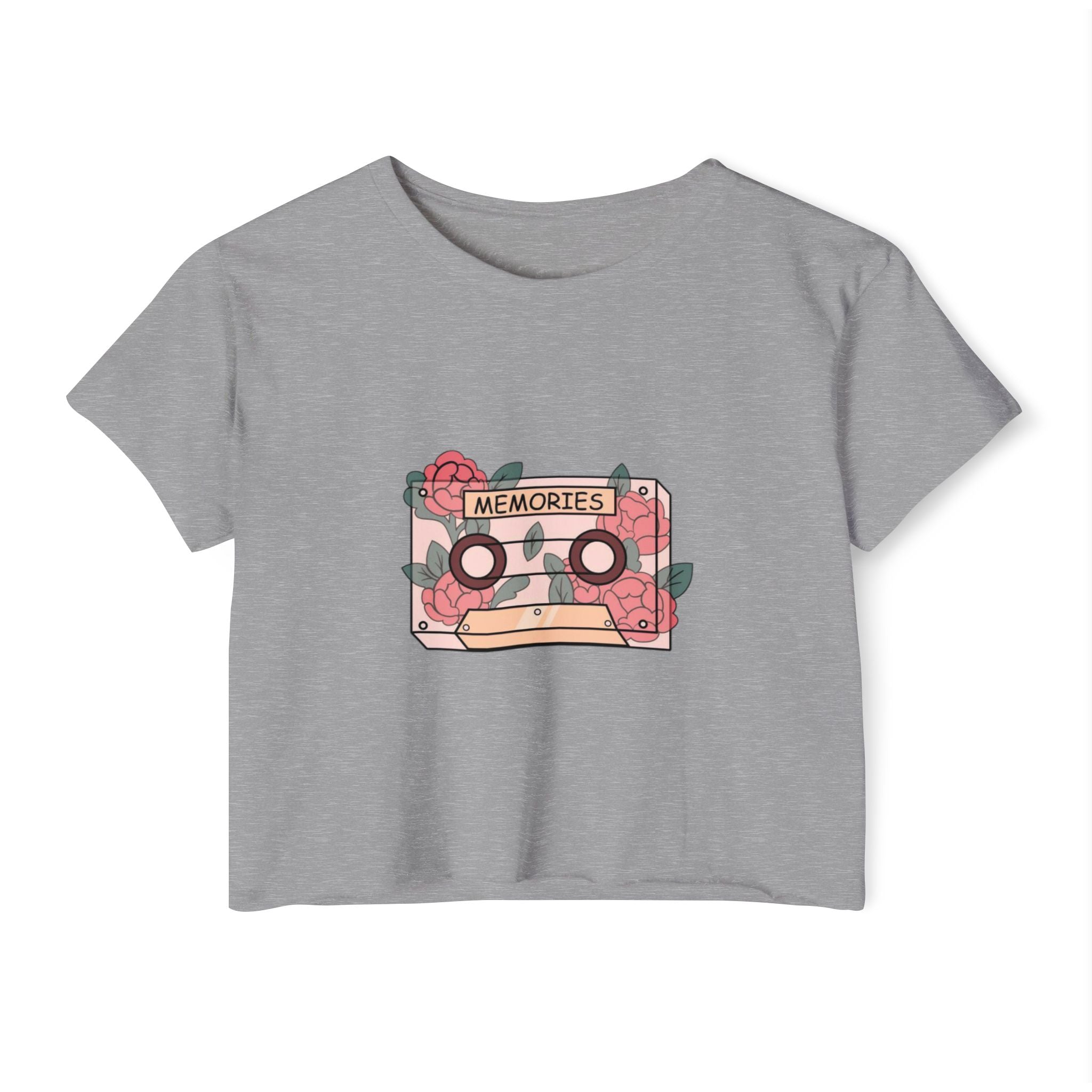 Memories Cassette Crop Top — "Memories Are Forever" Women's Festival Tee