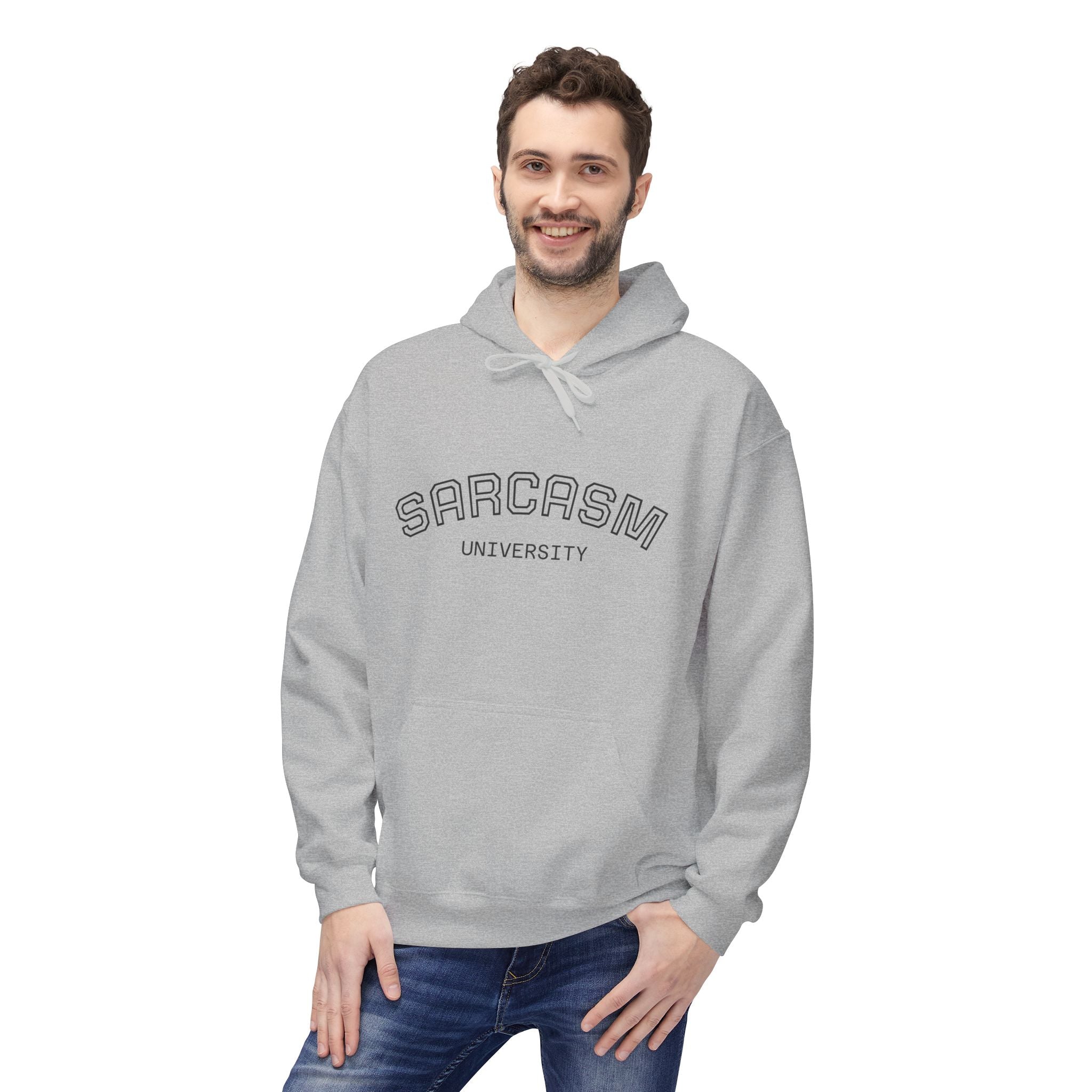 Sarcasm University Hoodie — Funny Campus Style Pullover