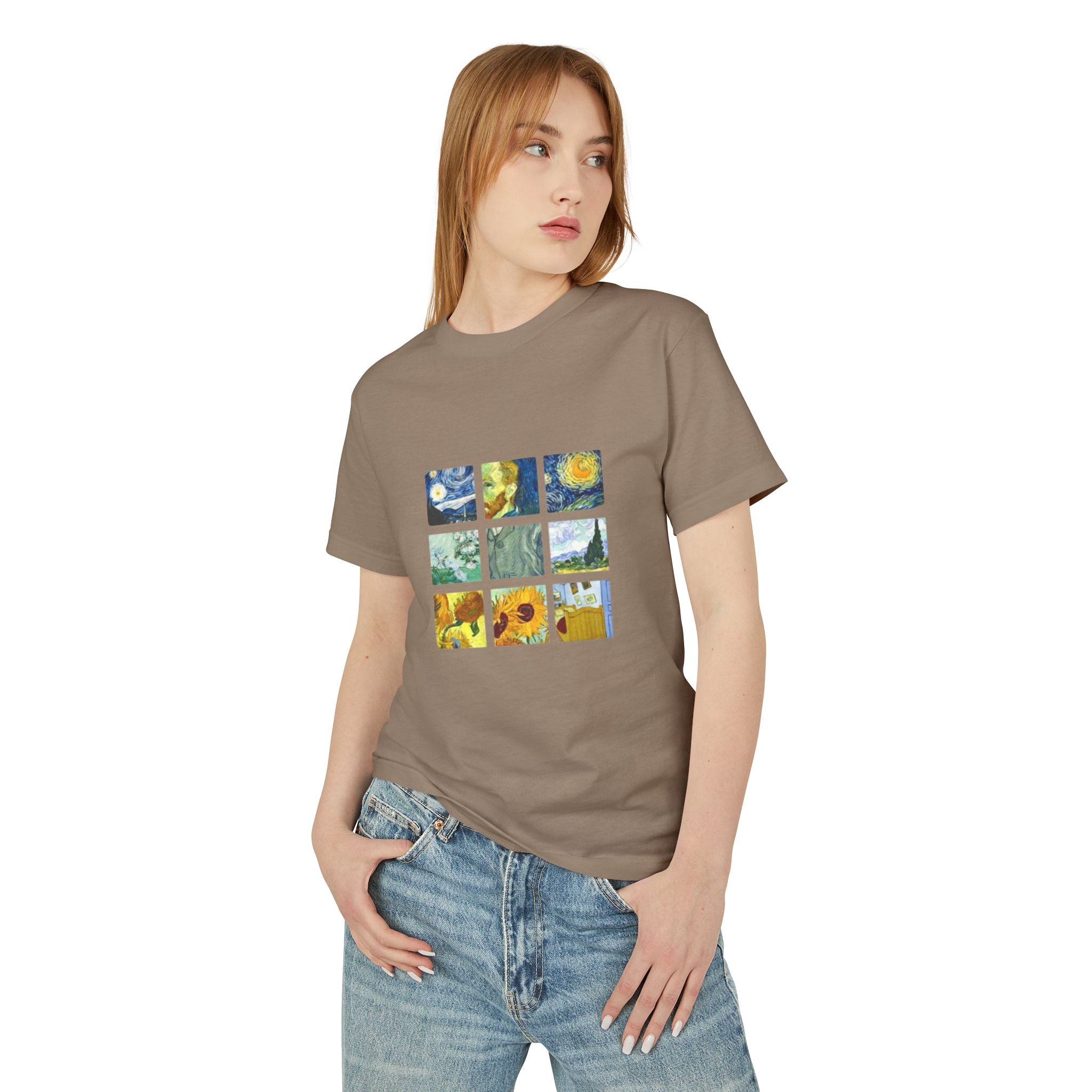 Van Gogh Art Grid T‑Shirt — Vintage Impressionist Canvas Tee