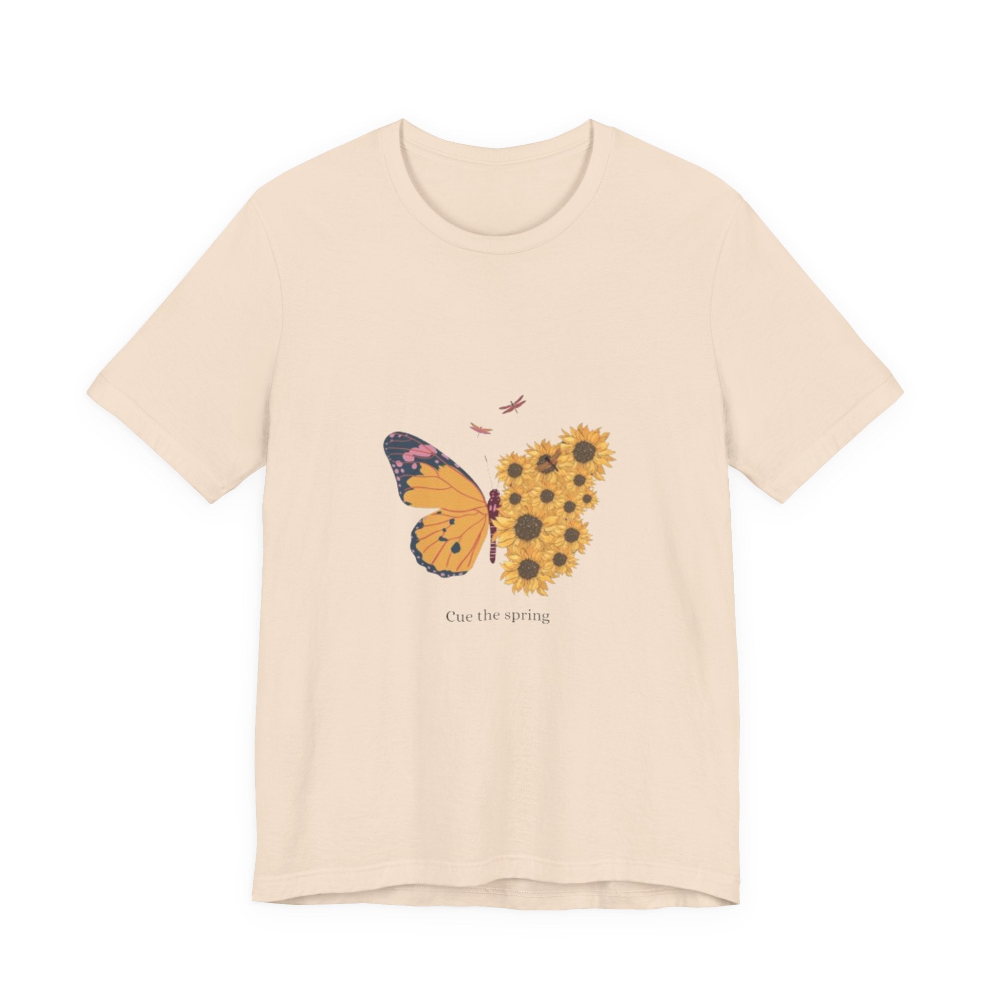 Butterfly Sunflower Tee — 'Over the Spring' Floral Graphic T-Shirt