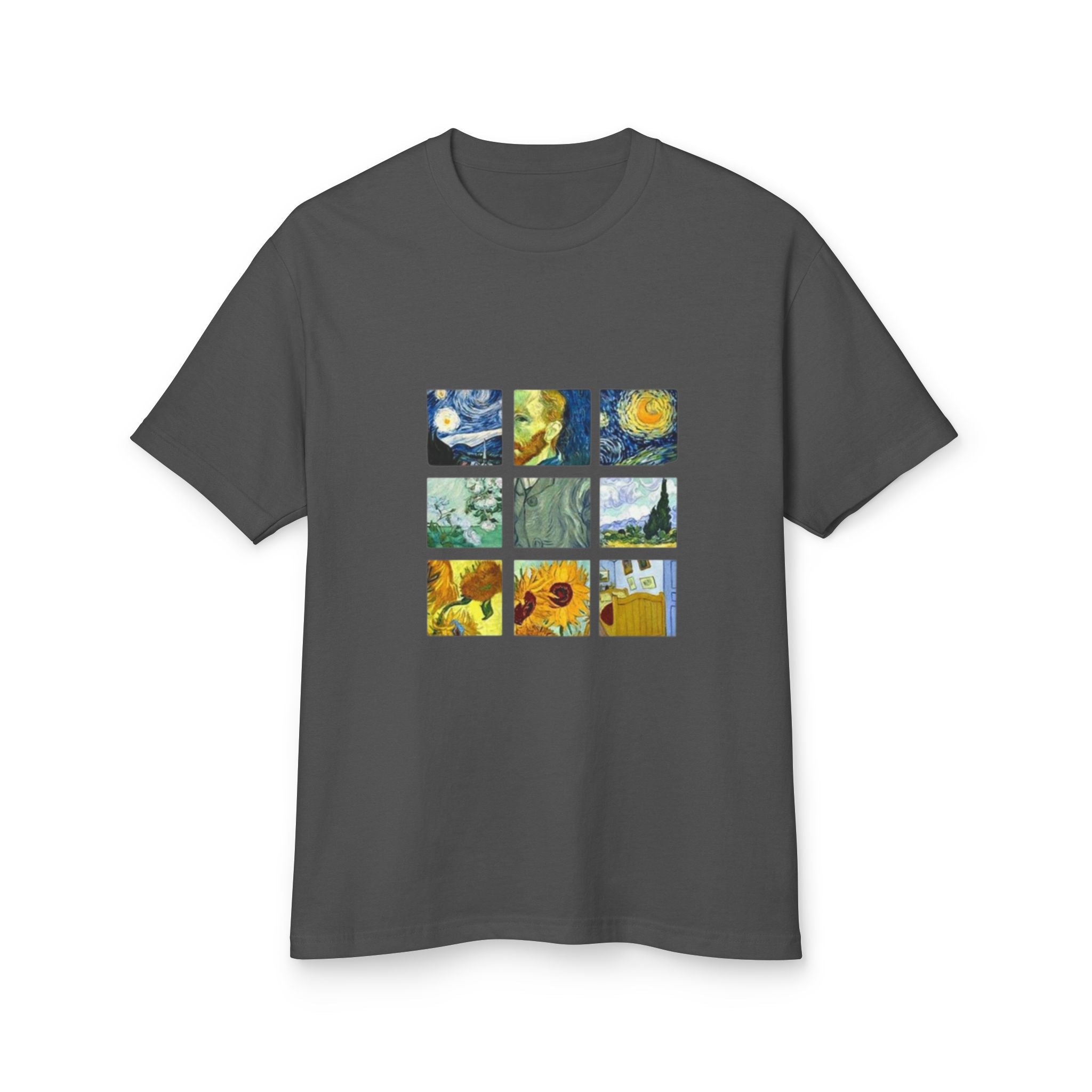 Van Gogh Art Grid T‑Shirt — Vintage Impressionist Canvas Tee