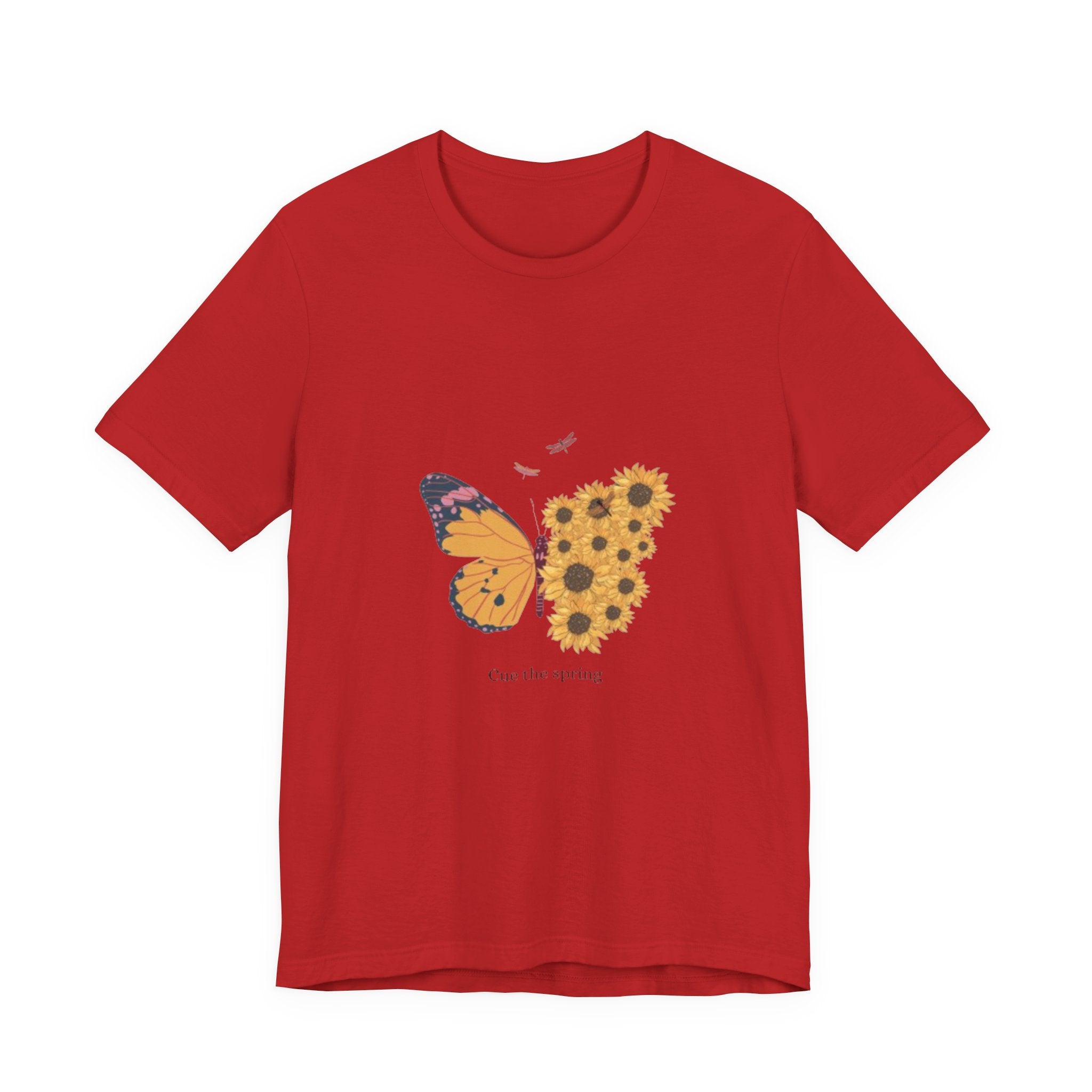 Butterfly Sunflower Tee — 'Over the Spring' Floral Graphic T-Shirt