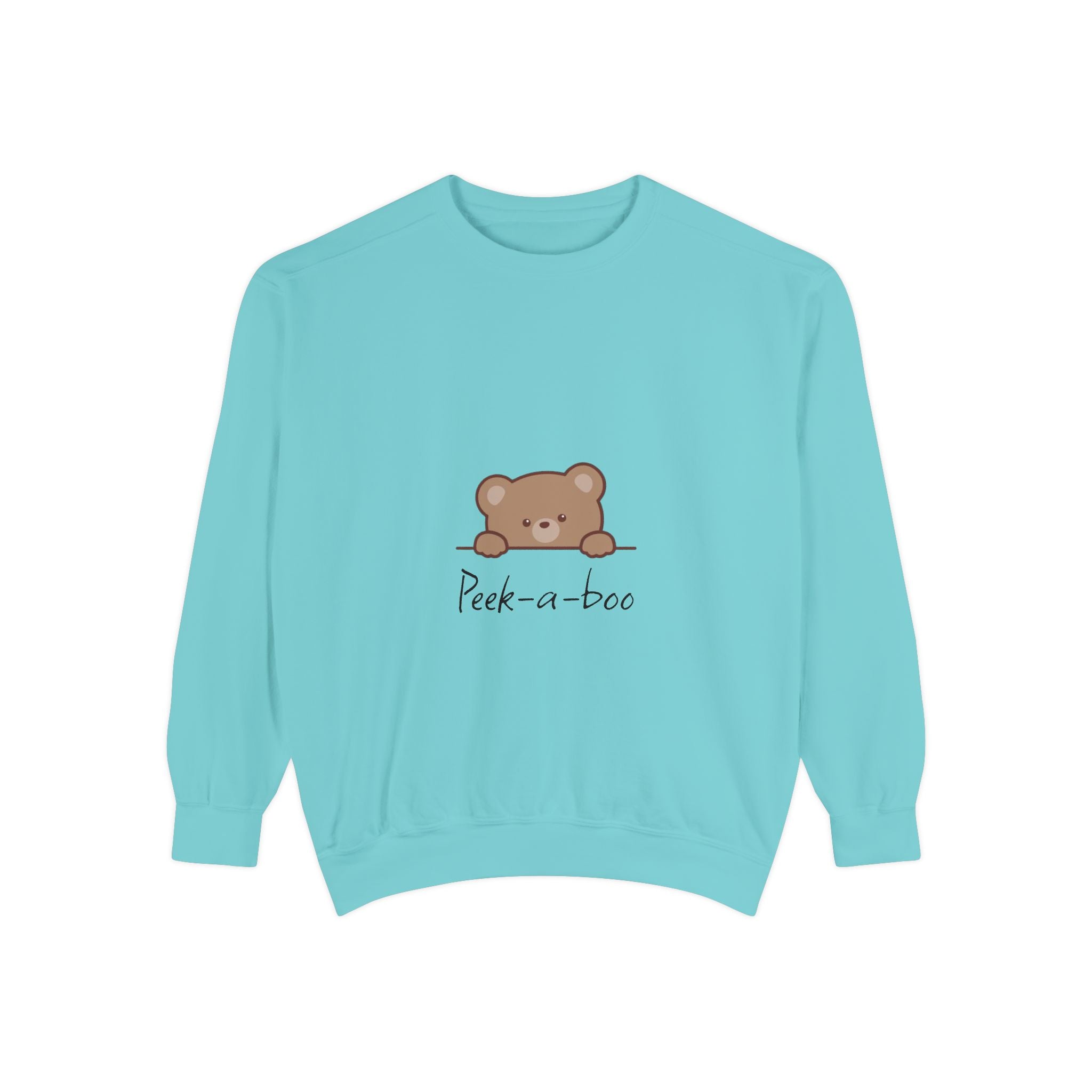 Peek-a-Boo Bear Sweatshirt — Cute Peeking Bear Graphic Crewneck