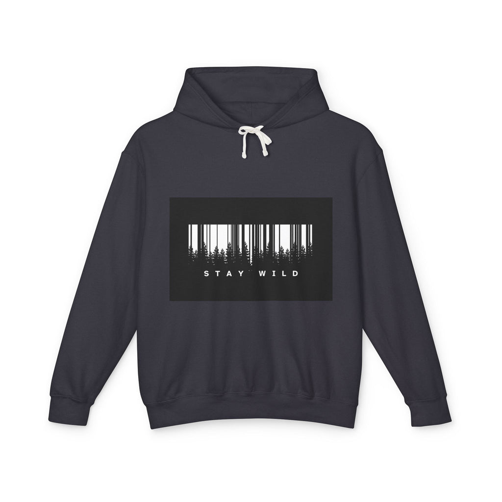 Stay Wild Barcode Hoodie — Graphic Lightweight Hooded Sweatshirt