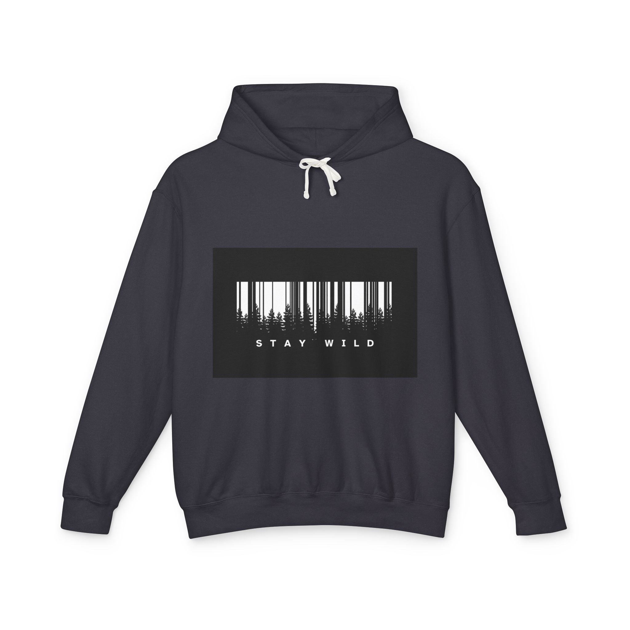 Stay Wild Barcode Hoodie — Graphic Lightweight Hooded Sweatshirt