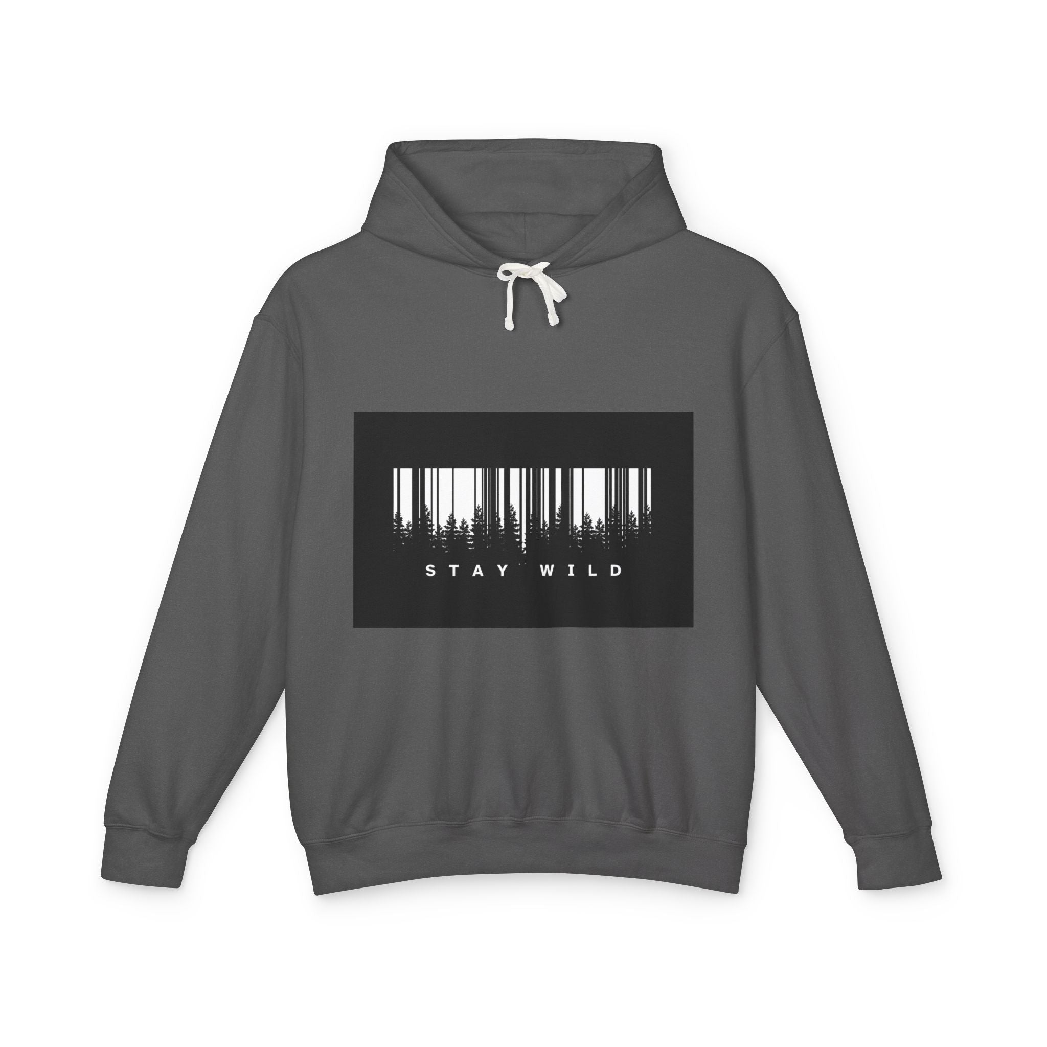 Stay Wild Barcode Hoodie — Graphic Lightweight Hooded Sweatshirt