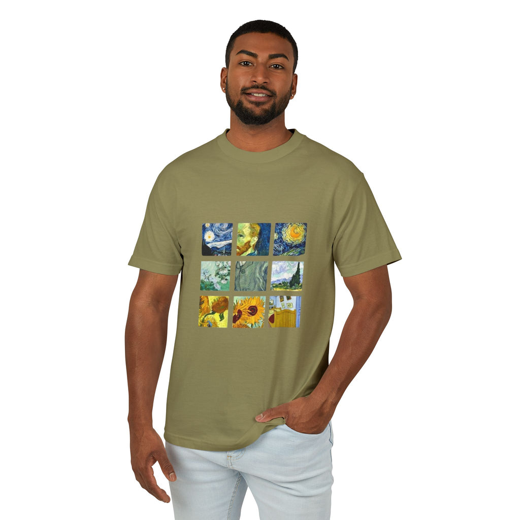 Van Gogh Art Grid T‑Shirt — Vintage Impressionist Canvas Tee