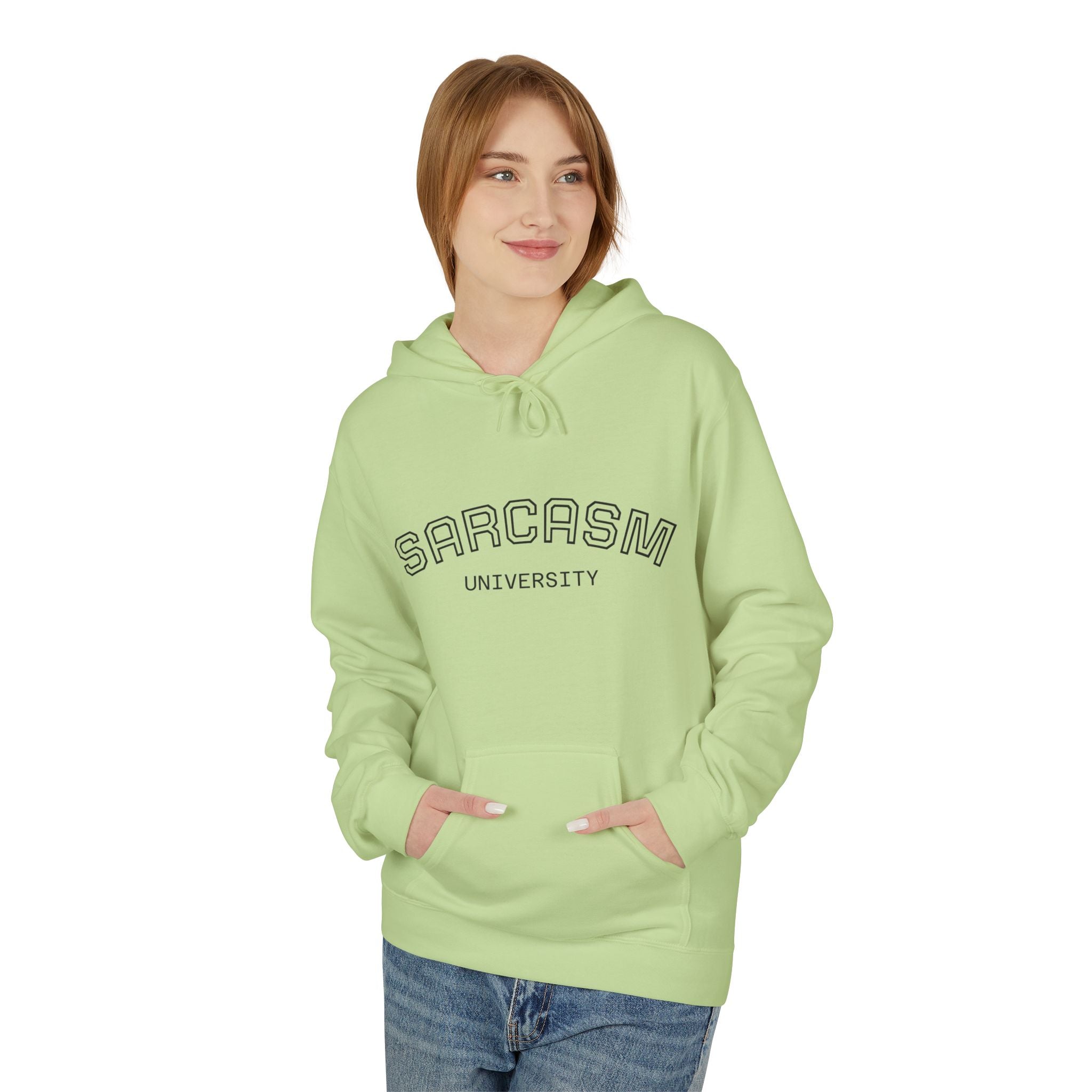 Sarcasm University Hoodie — Funny Campus Style Pullover
