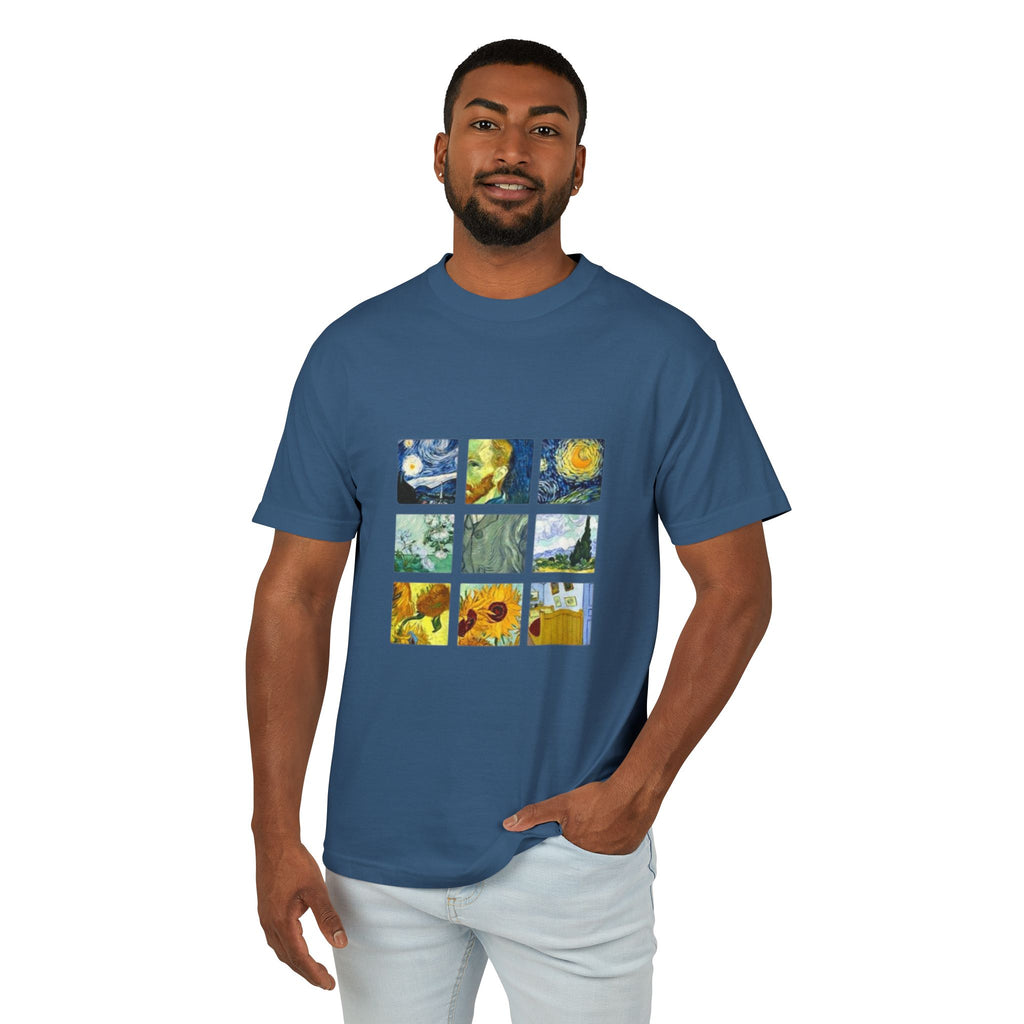 Van Gogh Art Grid T‑Shirt — Vintage Impressionist Canvas Tee