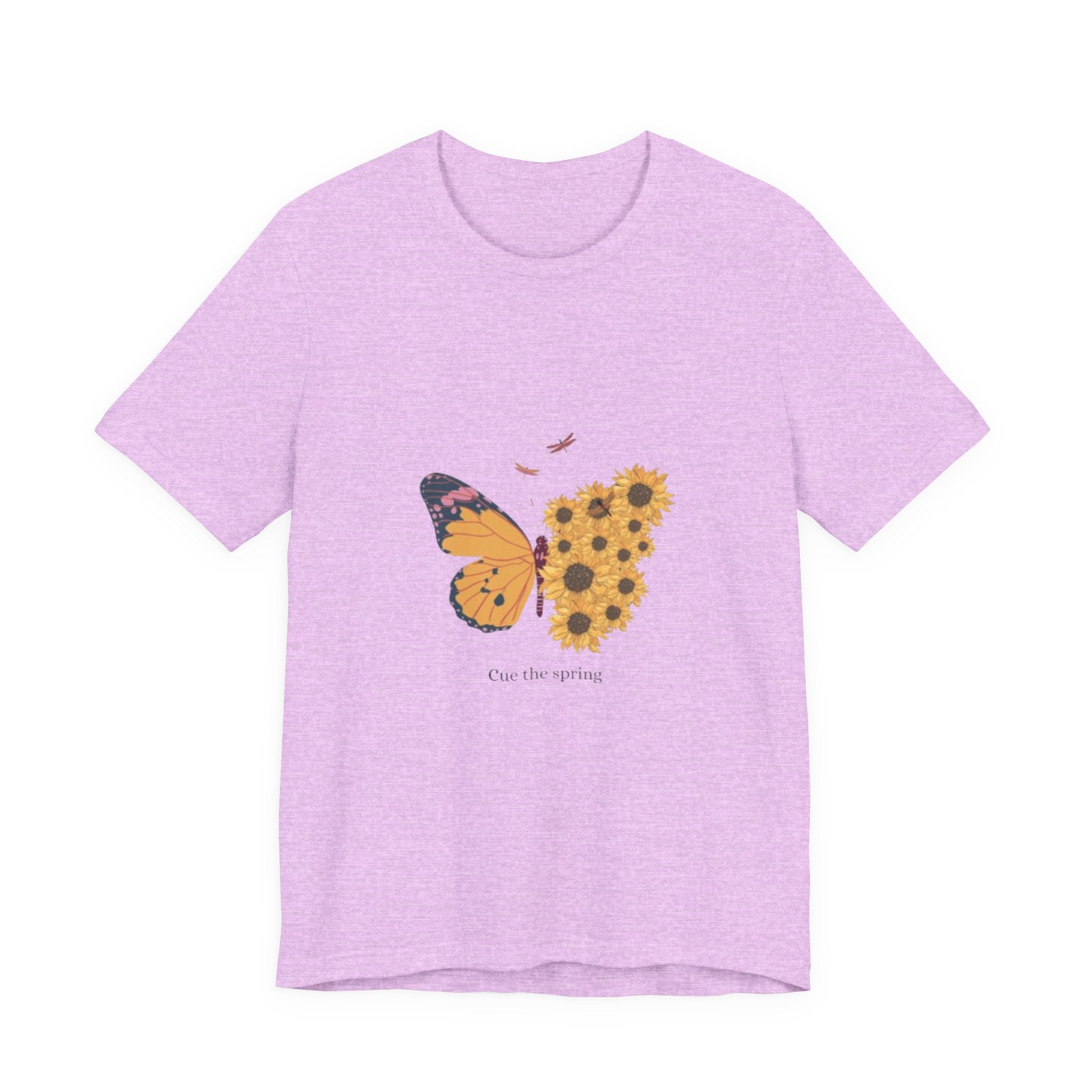 Butterfly Sunflower Tee — 'Over the Spring' Floral Graphic T-Shirt