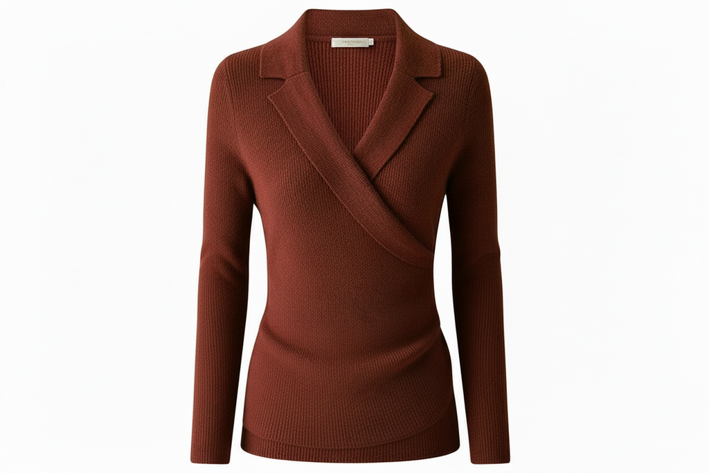 French Elegance Wave-Knit Layered Sweater – Celebrity Inspired A-Line Fit
