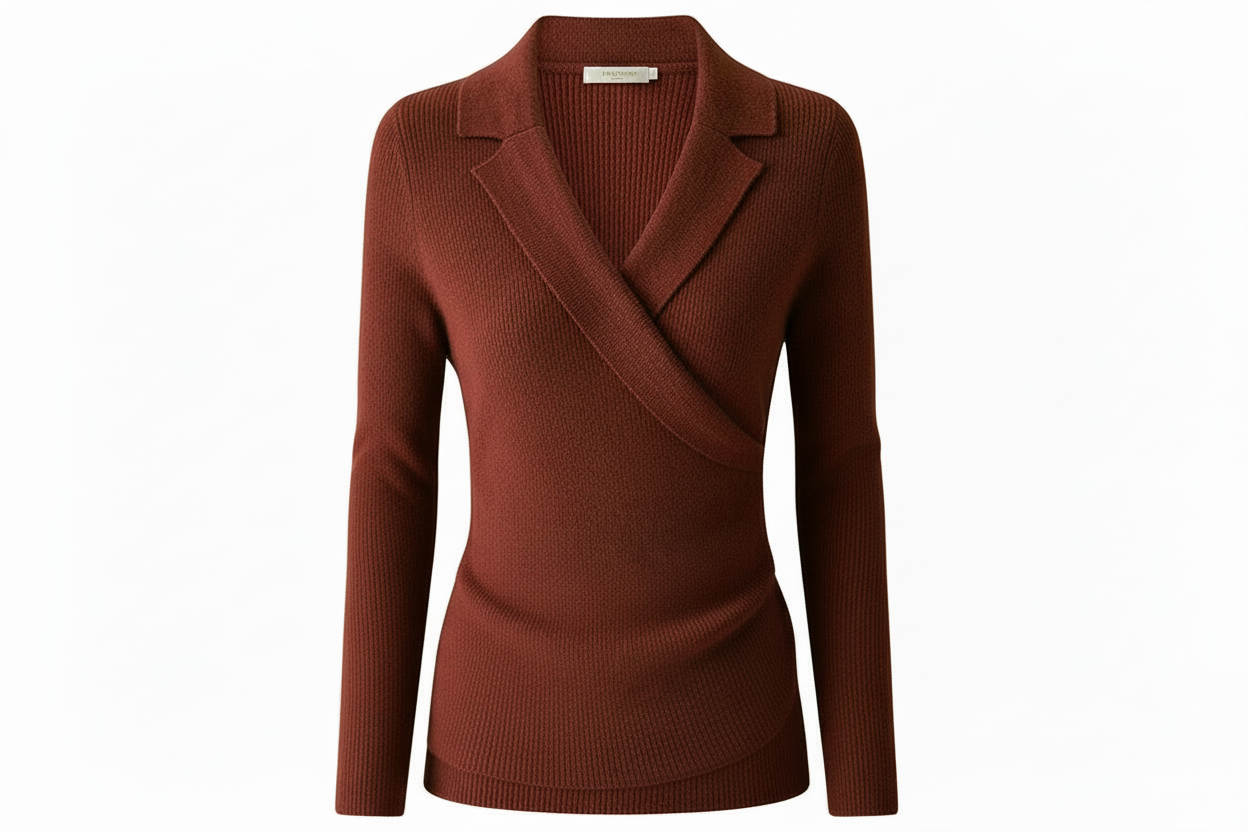 French Elegance Wave-Knit Layered Sweater – Celebrity Inspired A-Line Fit
