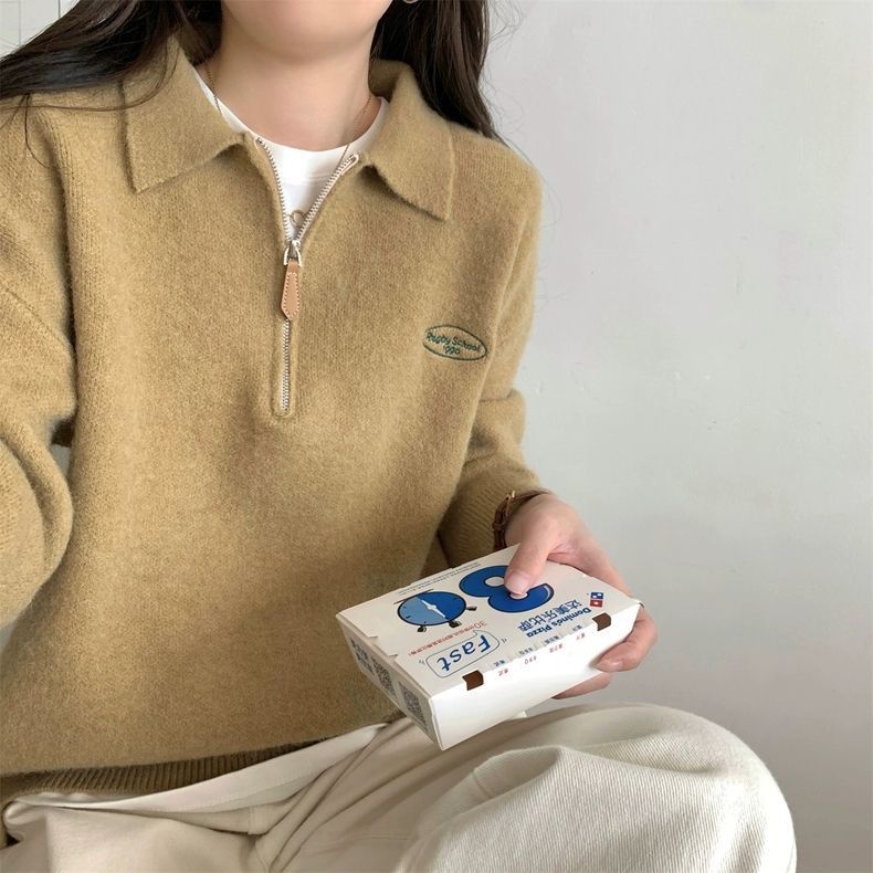 The Seoul Polo Knit | Silky Viscose Half-Zip Sweater