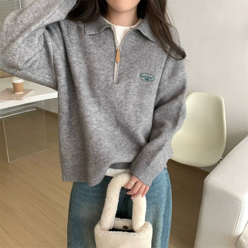 The Seoul Polo Knit | Silky Viscose Half-Zip Sweater
