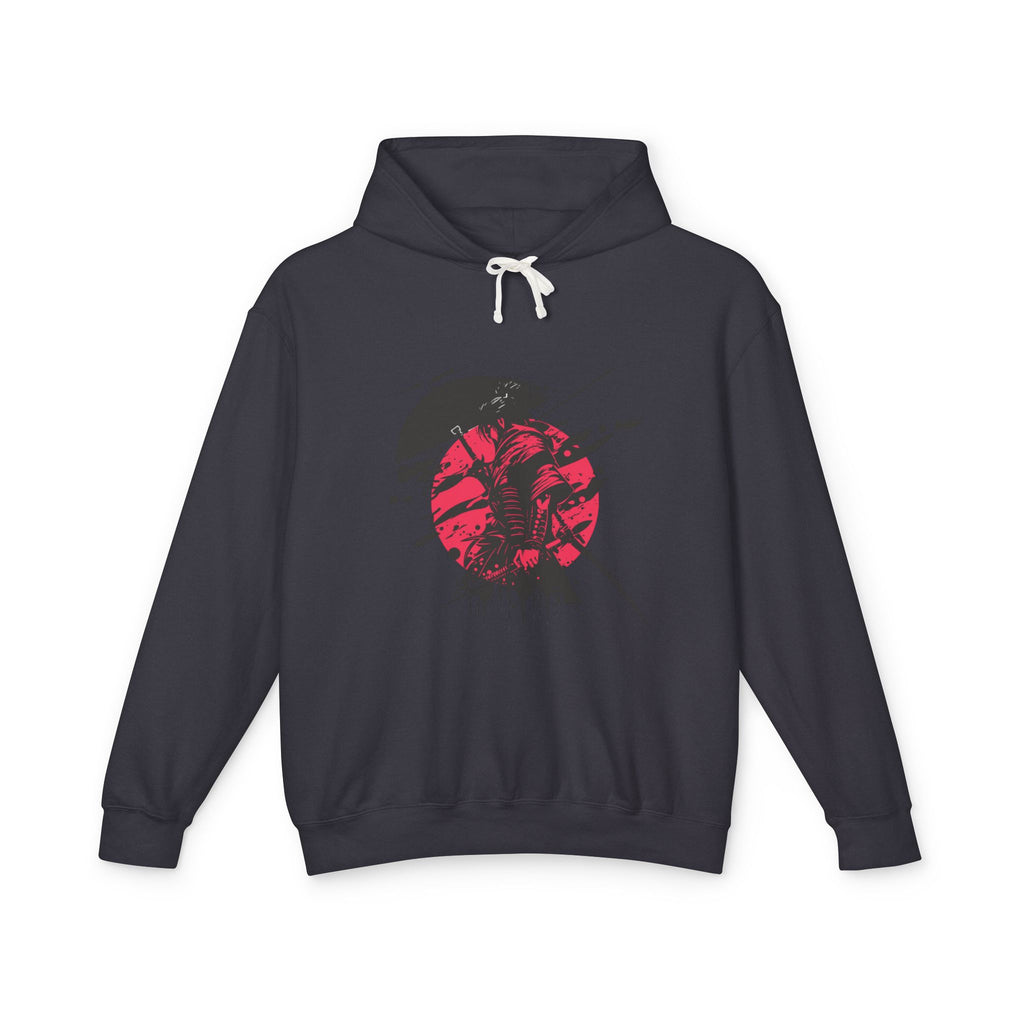 Samurai Graphic Hoodie — Red Rising Sun Skull Design