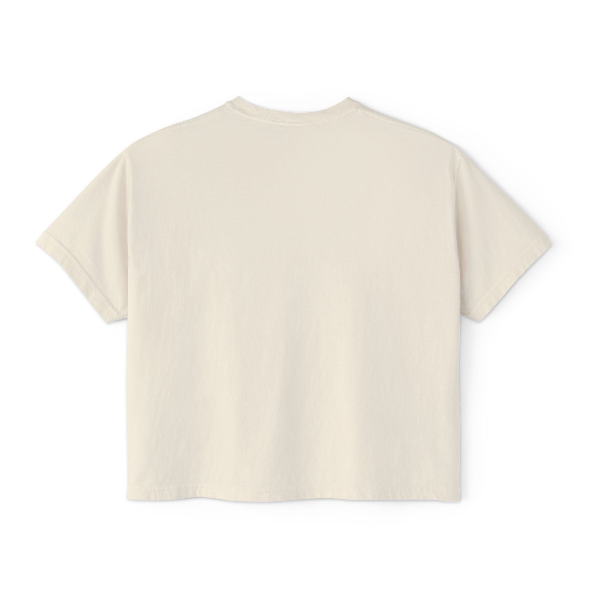 Boxy Tee — "No Rain, No Flowers" Floral Minimalist Tee