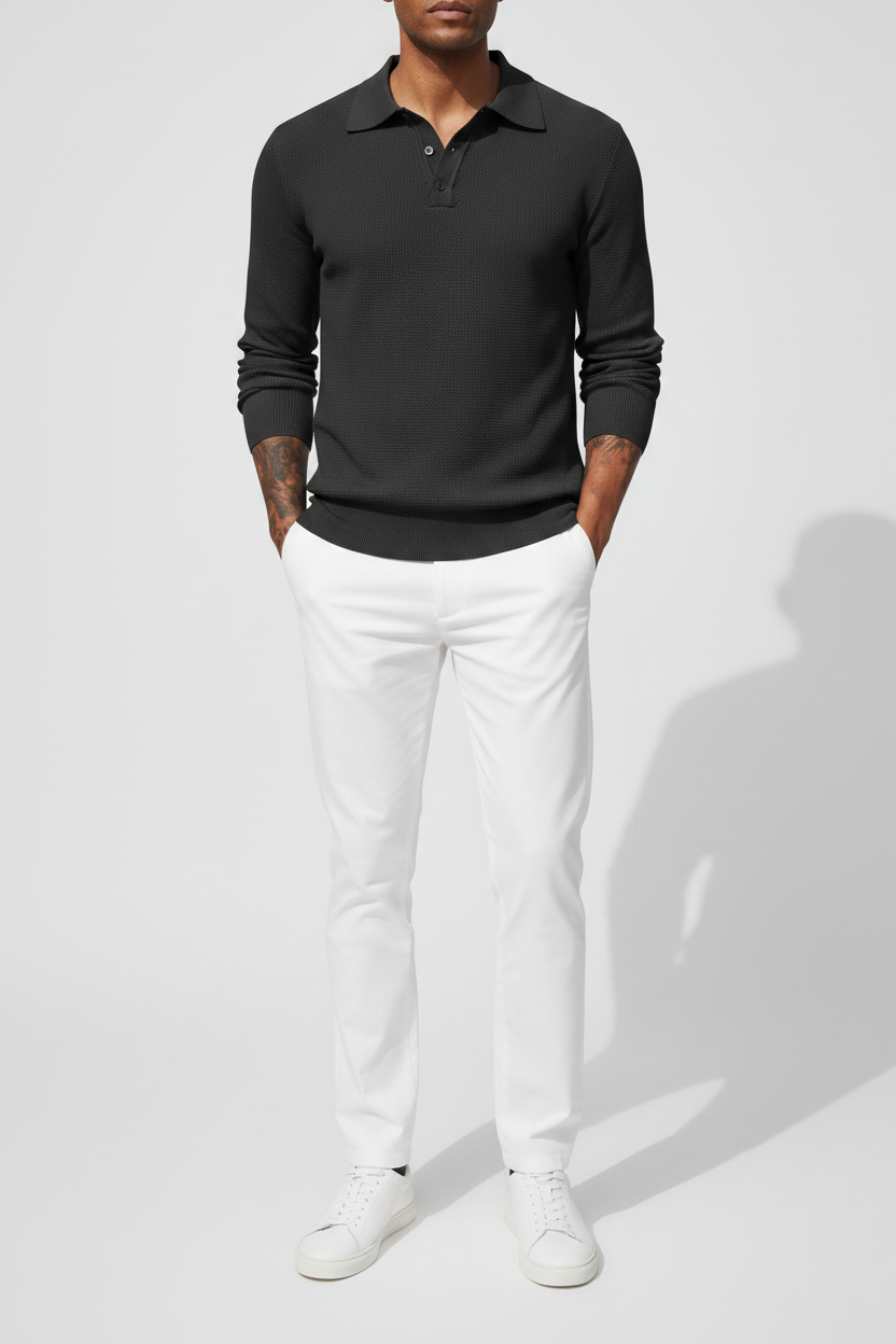 Men's Slim-Fit Long Sleeve Performance Top - Casual Autumn Lightweight