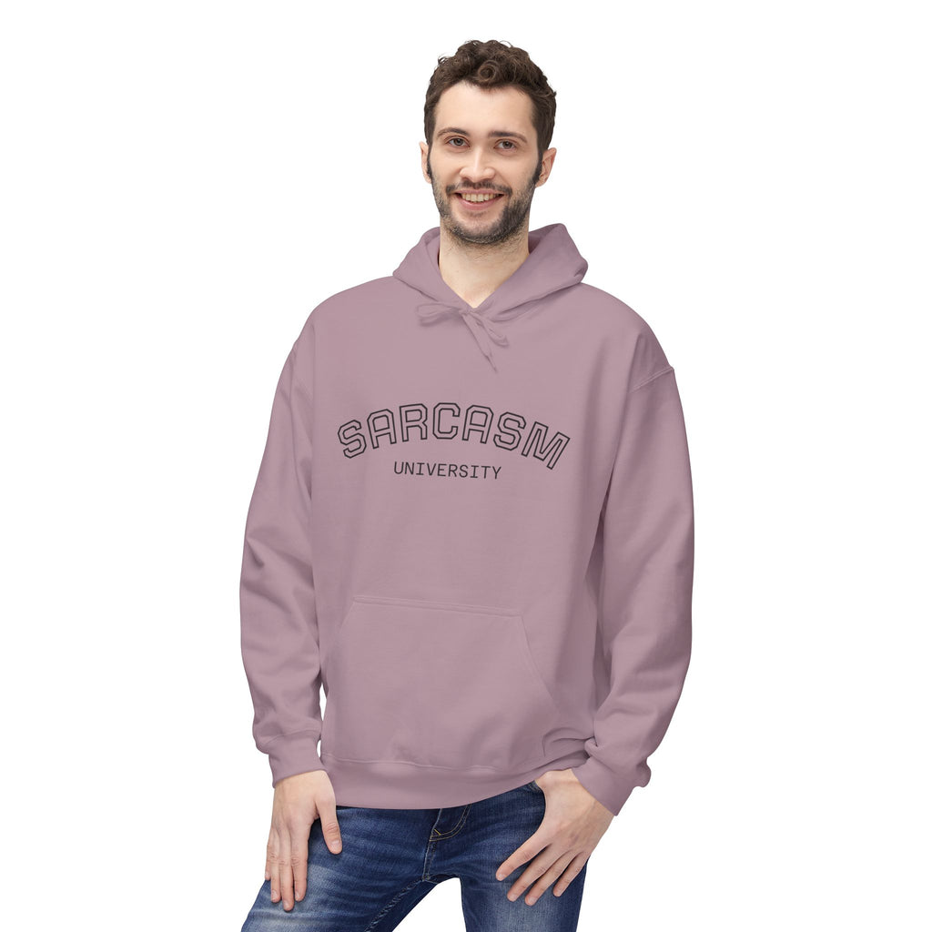 Sarcasm University Hoodie — Funny Campus Style Pullover