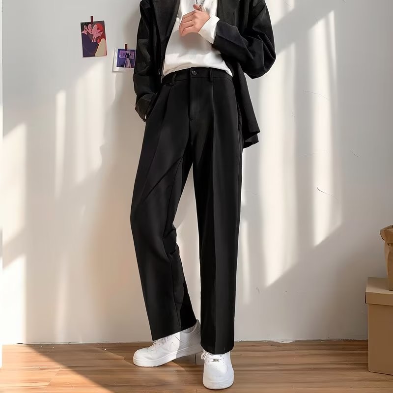 The Executive Drape | Wrinkle-Free Cropped Straight-Leg Pants