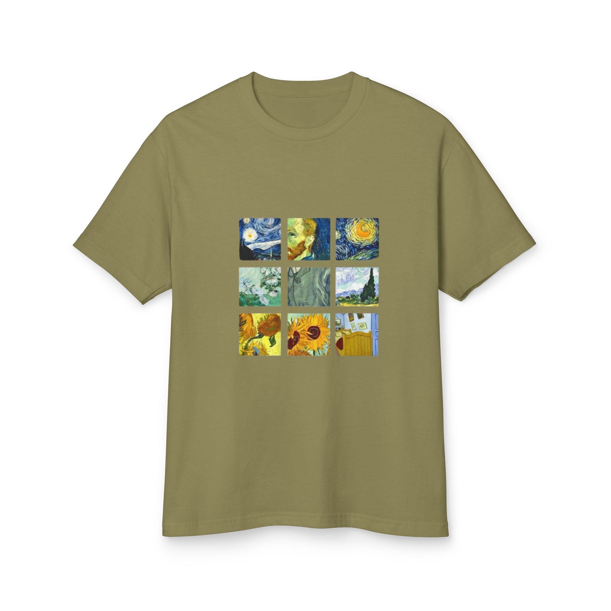 Van Gogh Art Grid T‑Shirt — Vintage Impressionist Canvas Tee