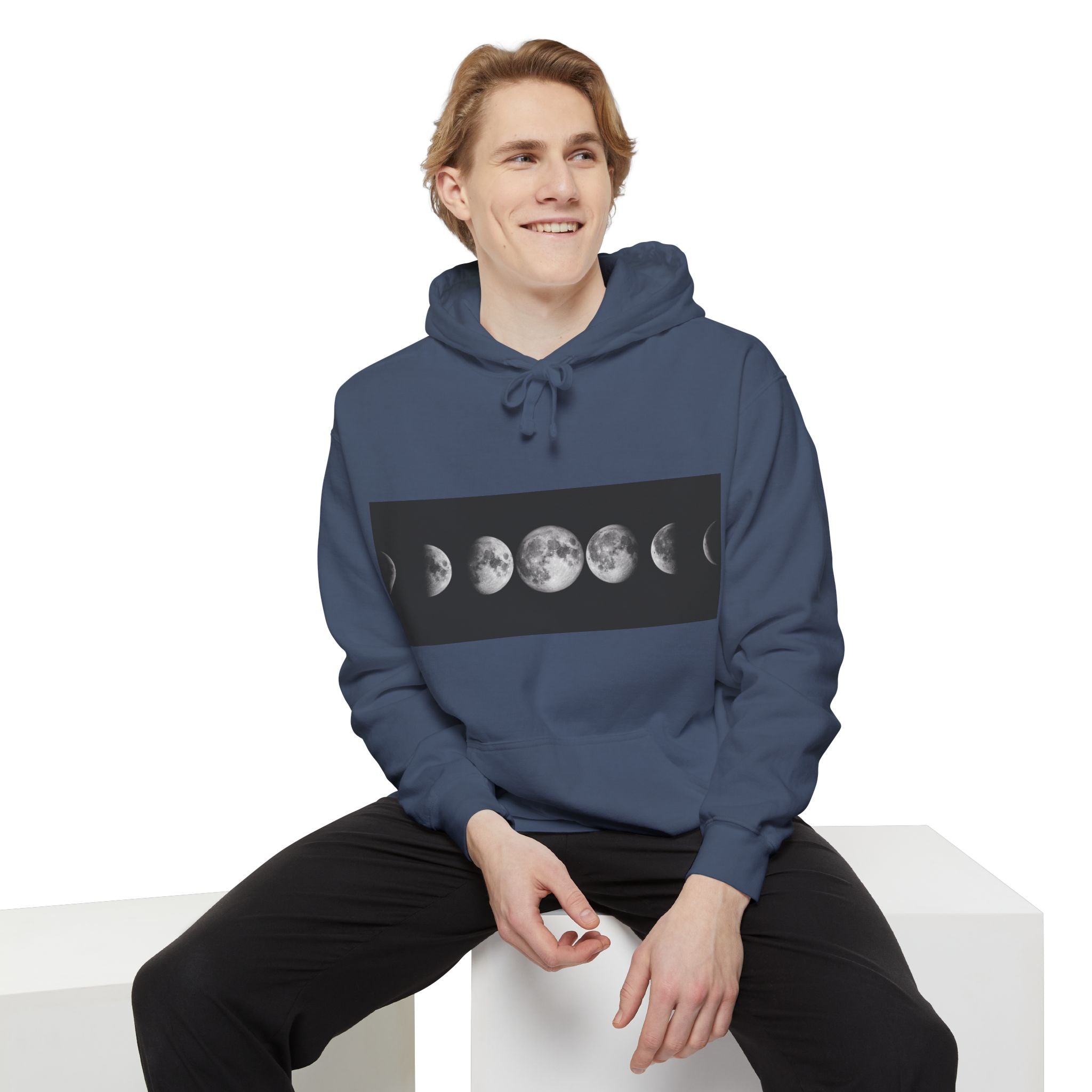Moon Phase Hoodie — Lunar Phases Graphic Pullover