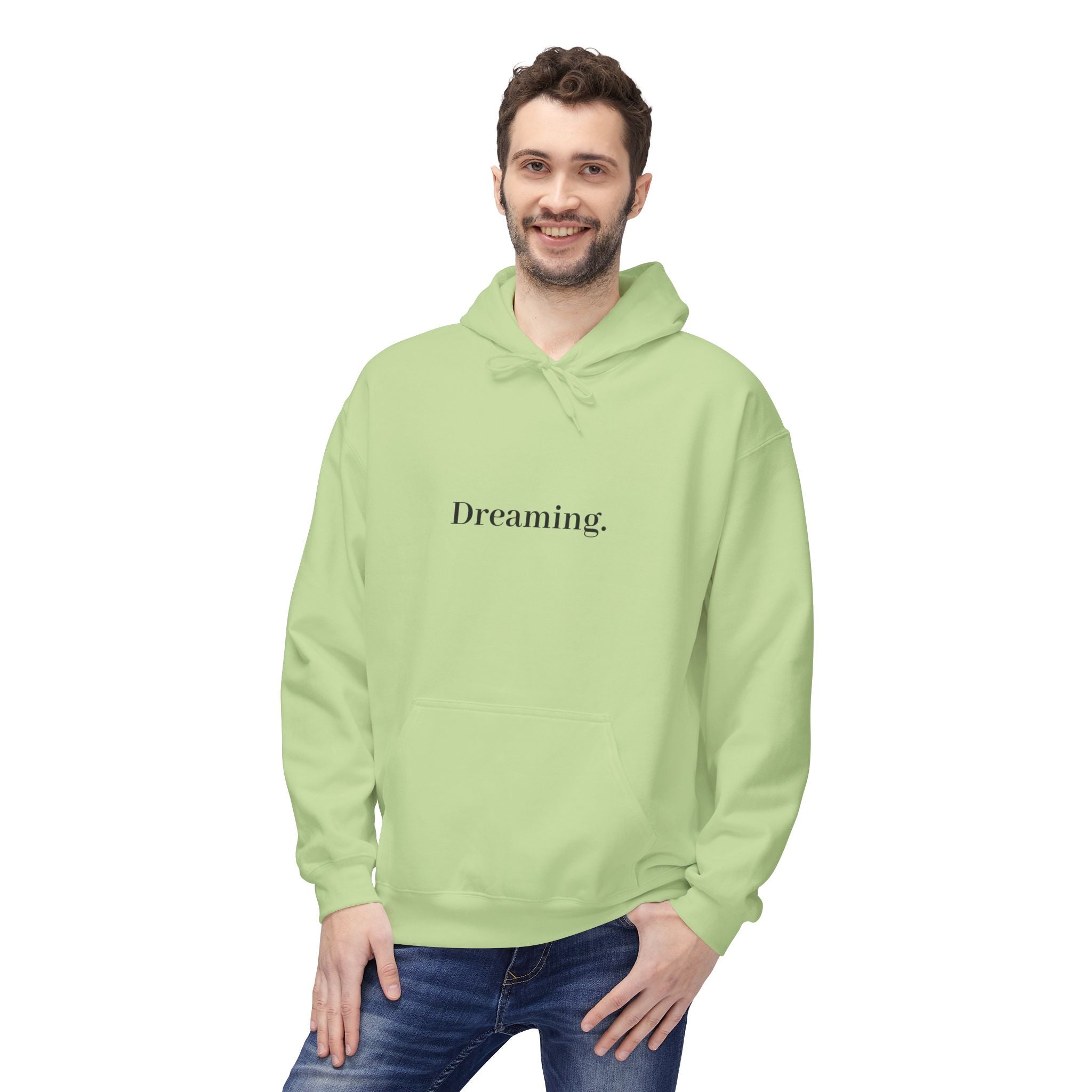 Nightmare in a Dream Hoodie — 'Living.' Minimal Front & Graphic Back