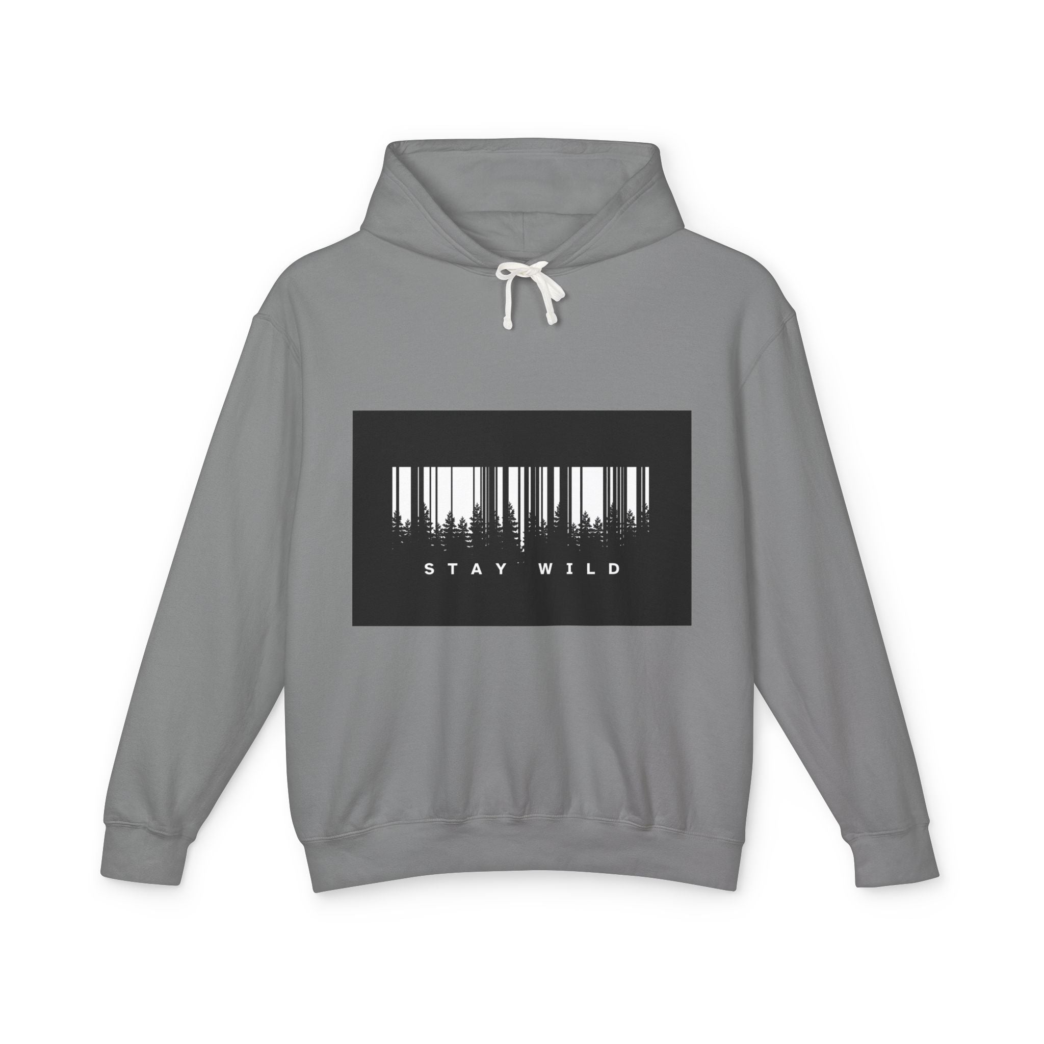 Stay Wild Barcode Hoodie — Graphic Lightweight Hooded Sweatshirt