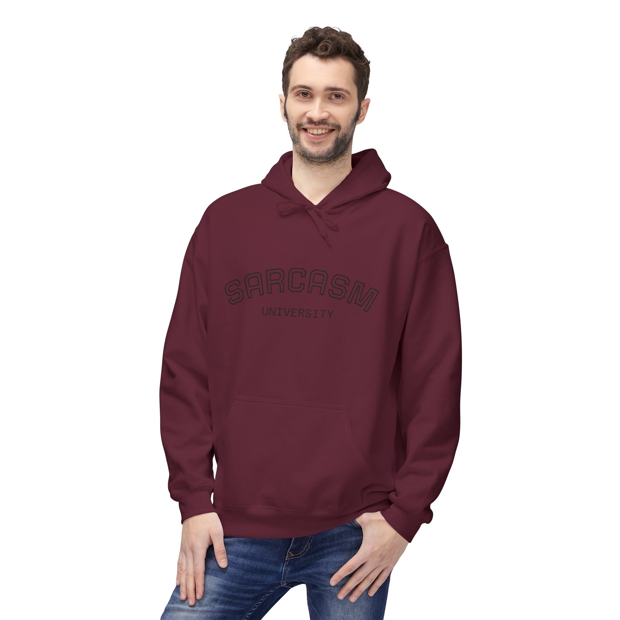 Sarcasm University Hoodie — Funny Campus Style Pullover
