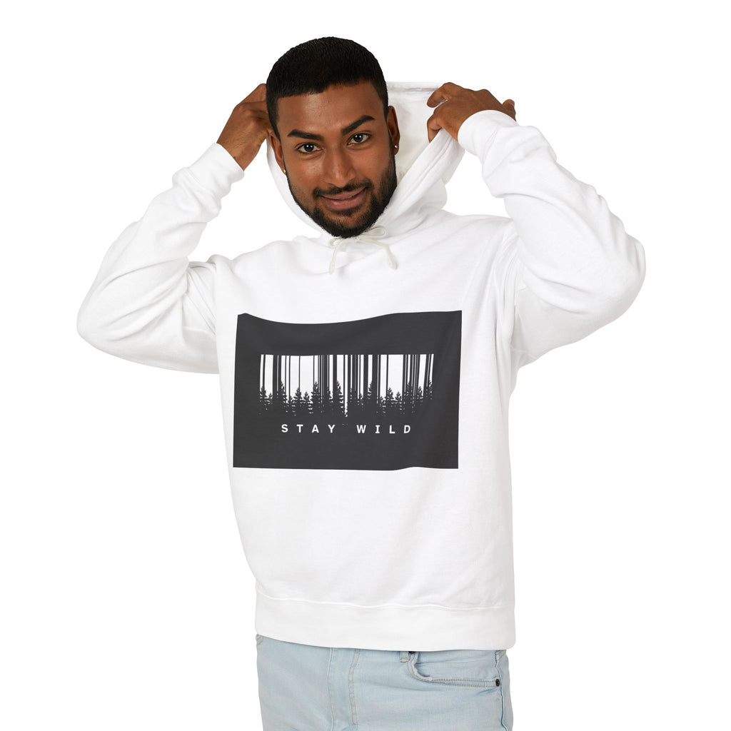 Stay Wild Barcode Hoodie — Graphic Lightweight Hooded Sweatshirt