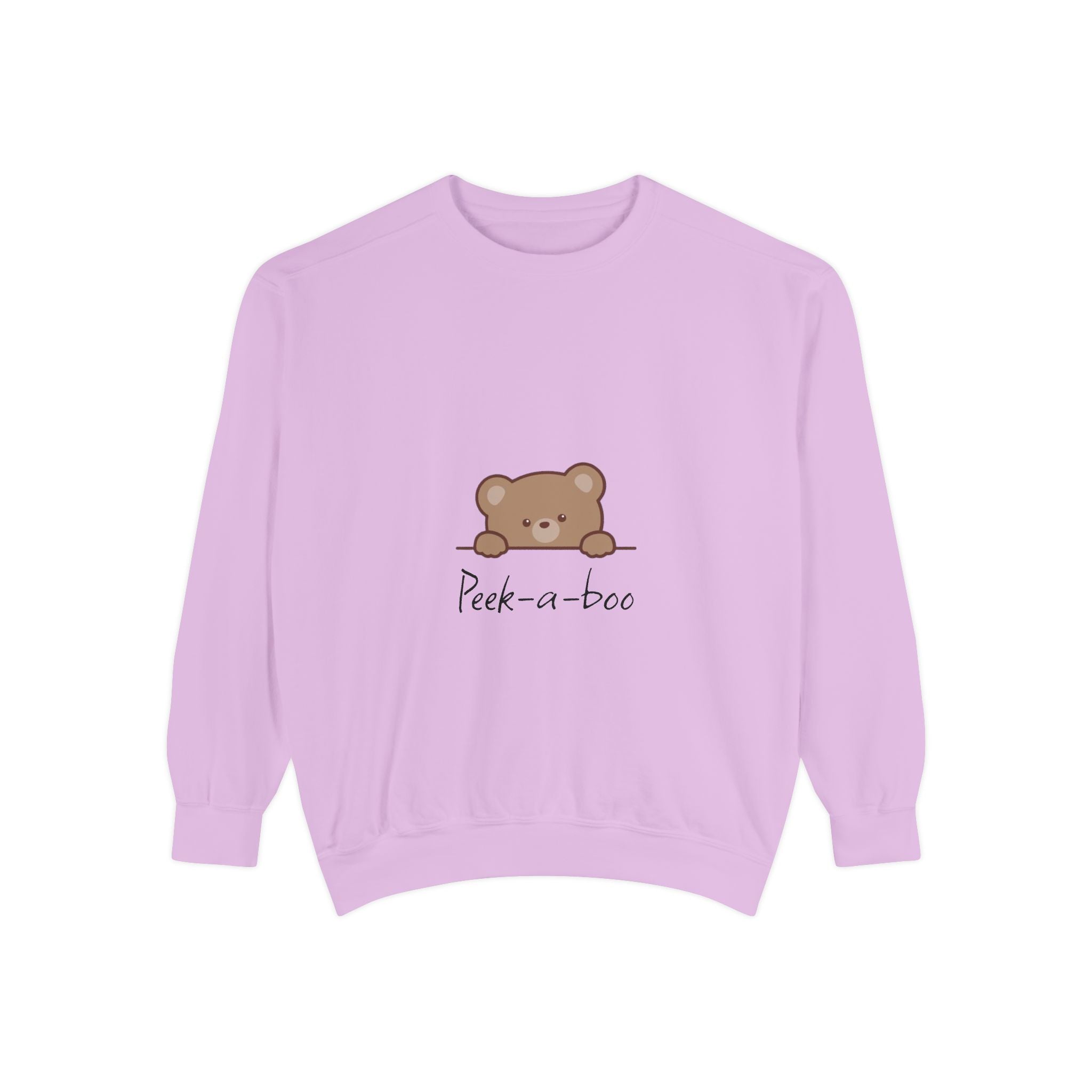 Peek-a-Boo Bear Sweatshirt — Cute Peeking Bear Graphic Crewneck