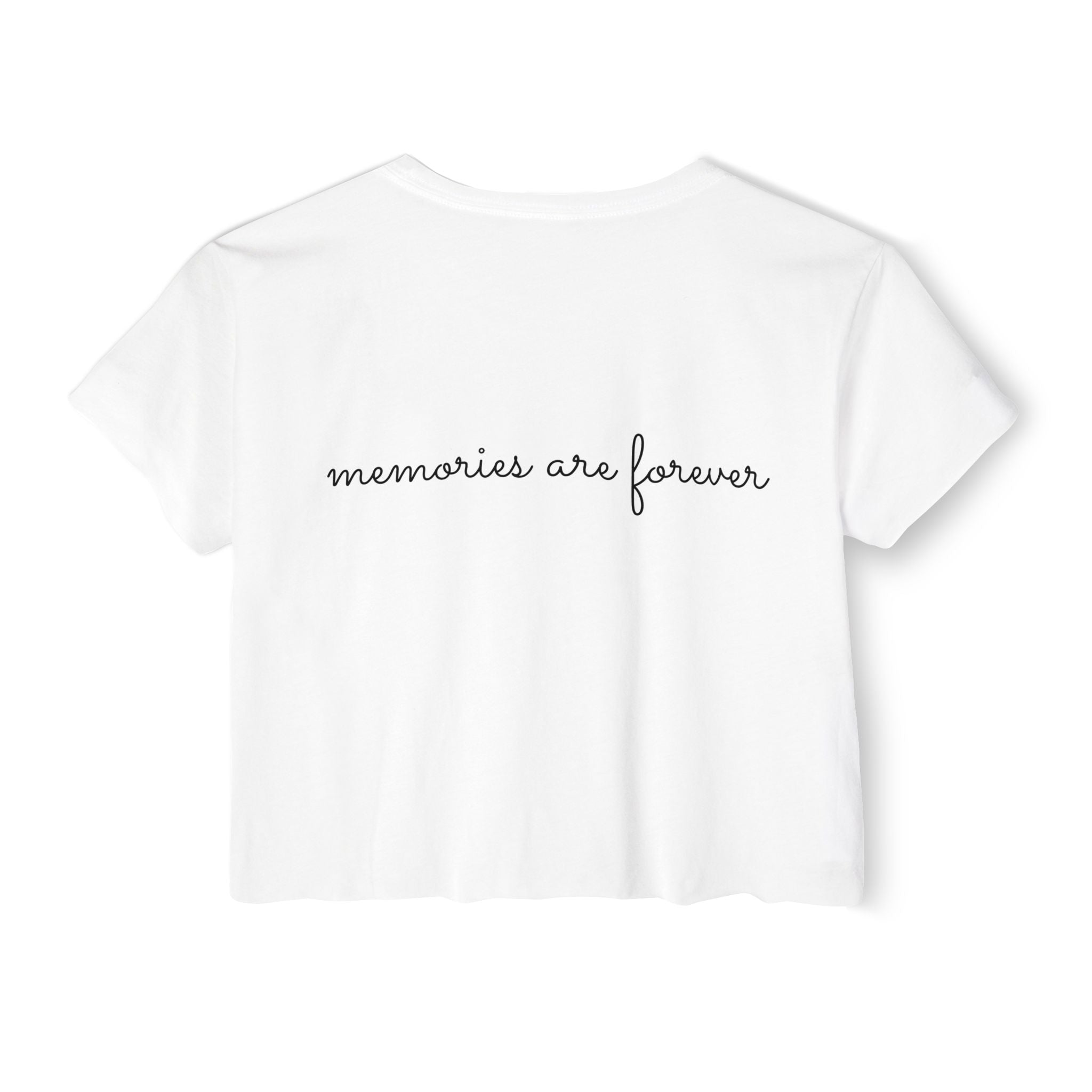 Memories Cassette Crop Top — "Memories Are Forever" Women's Festival Tee