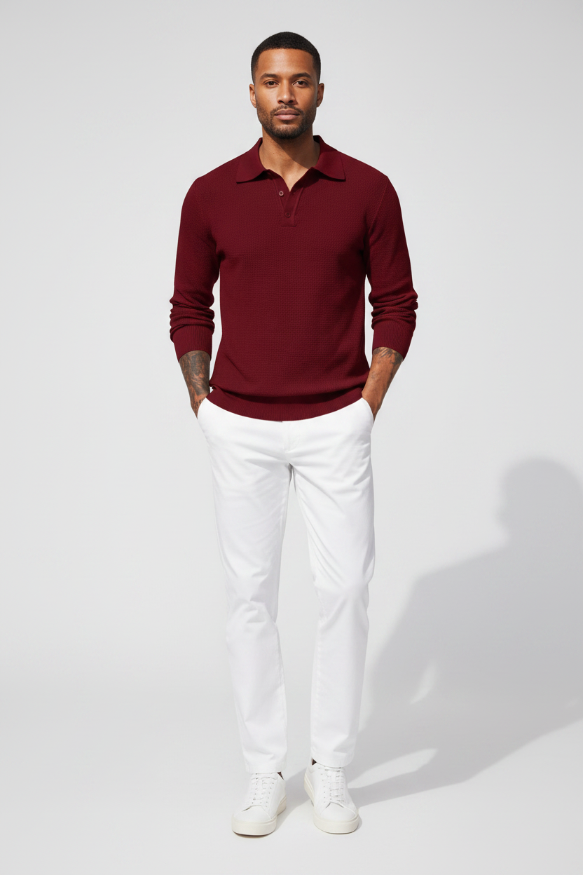 Men's Slim-Fit Long Sleeve Performance Top - Casual Autumn Lightweight