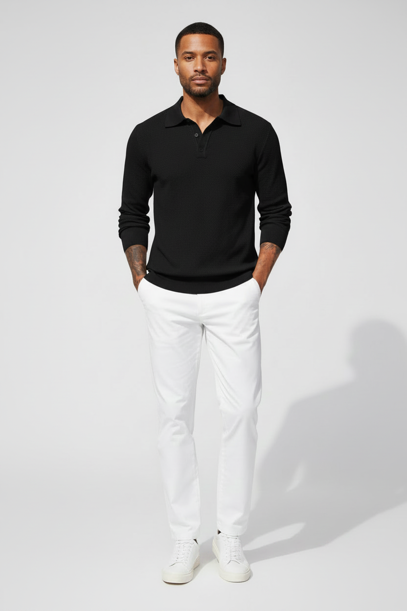 Men's Slim-Fit Long Sleeve Performance Top - Casual Autumn Lightweight