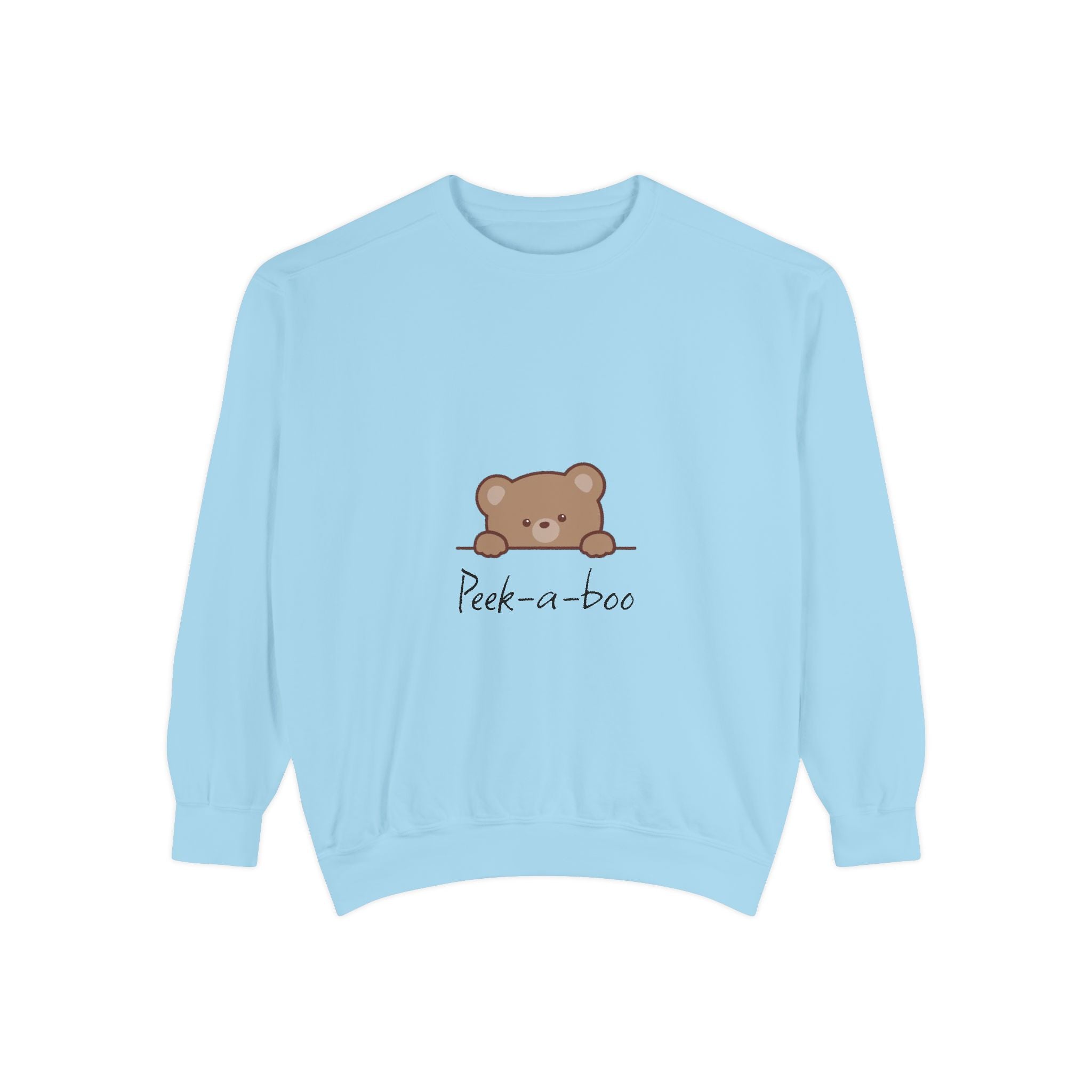 Peek-a-Boo Bear Sweatshirt — Cute Peeking Bear Graphic Crewneck