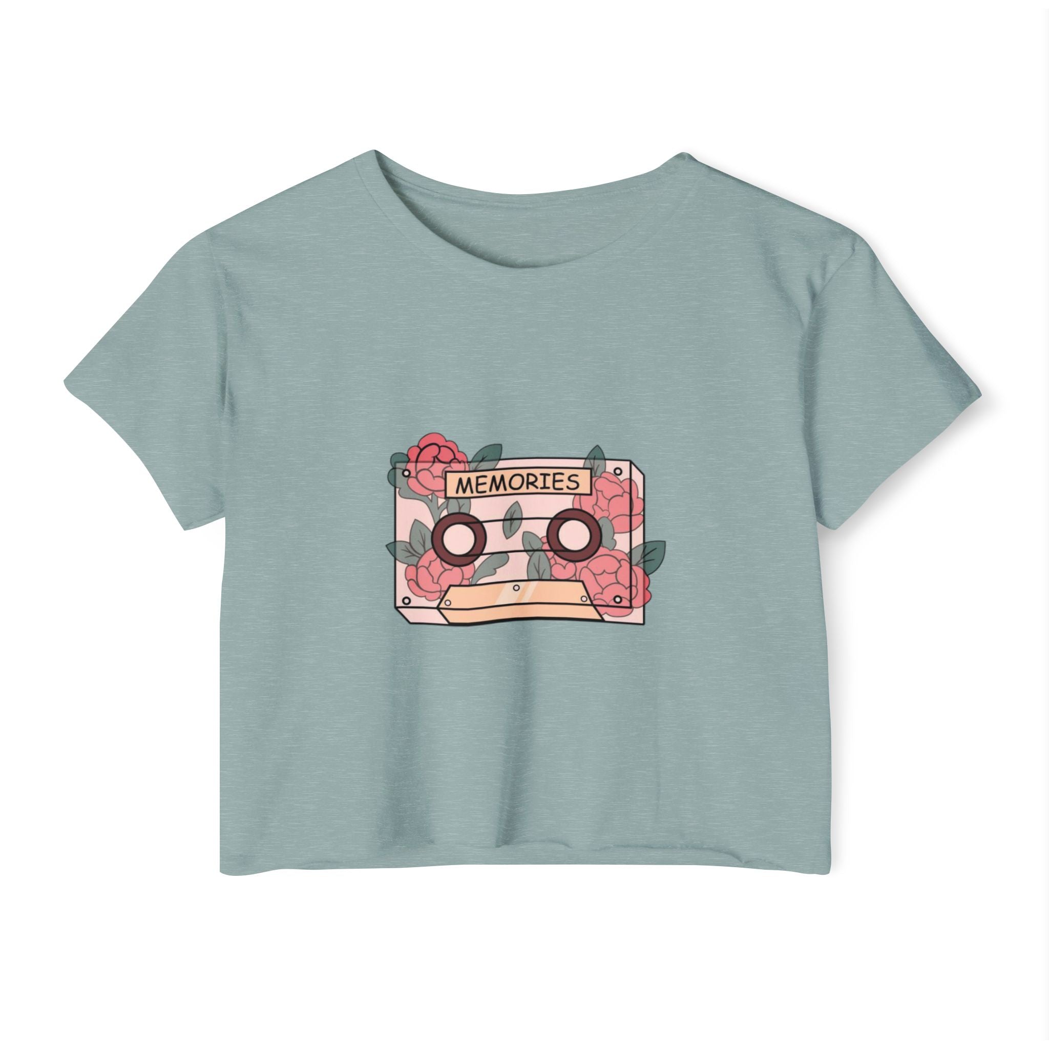 Memories Cassette Crop Top — "Memories Are Forever" Women's Festival Tee