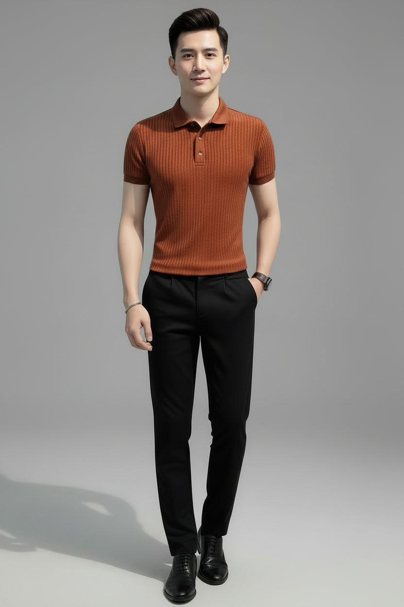 Men’s Summer Lightweight Polo Shirt - Slim-Fit Casual Lapel Top