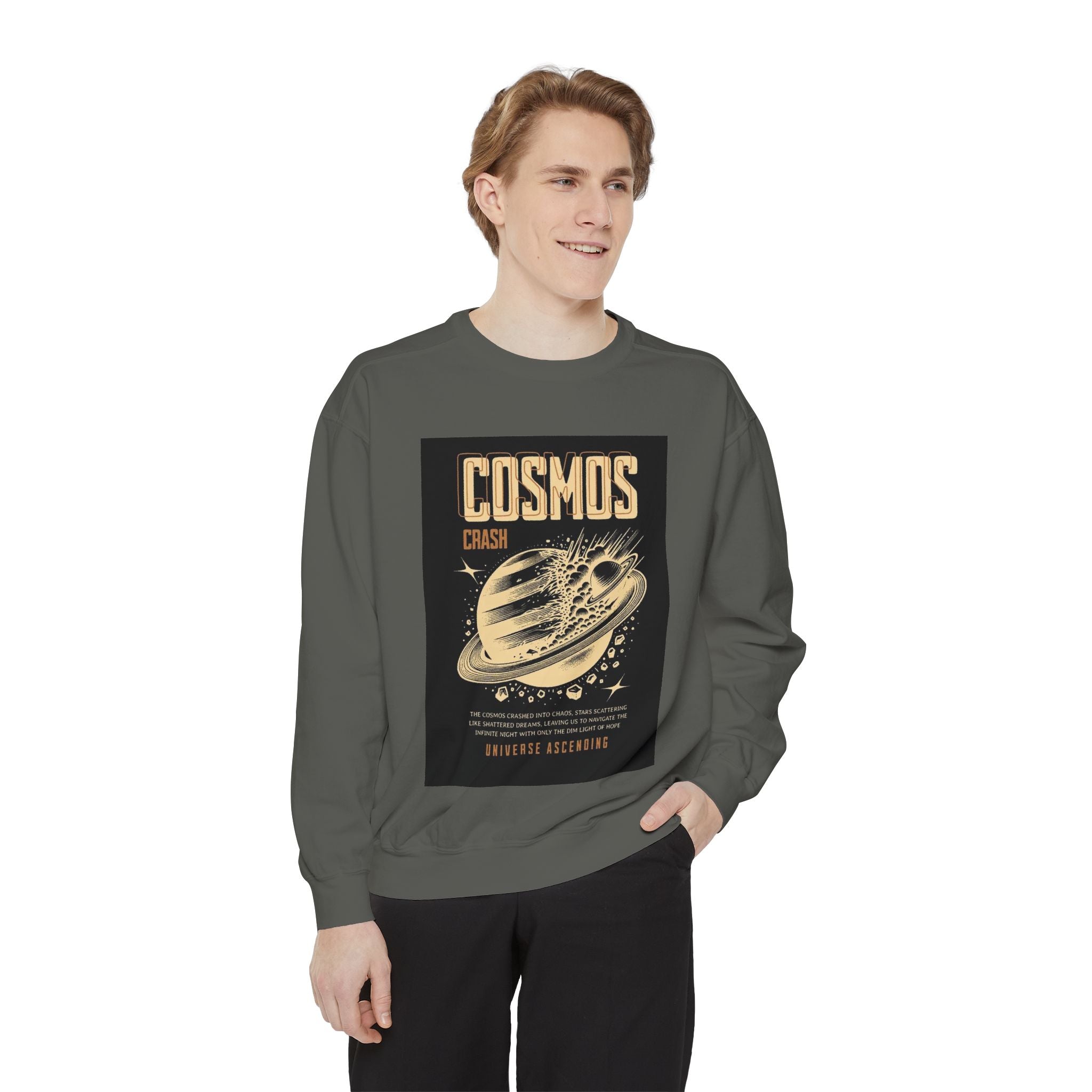 Cosmos Planet Graphic Sweatshirt — Vintage Space Explorer Crewneck