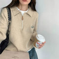 The Seoul Polo Knit | Silky Viscose Half-Zip Sweater