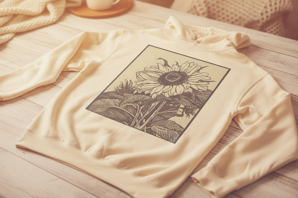 Vintage Sunflower Hoodie — Retro Floral Graphic Pullover