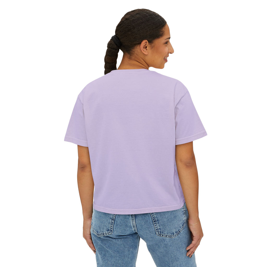 Boxy Tee — "No Rain, No Flowers" Floral Minimalist Tee