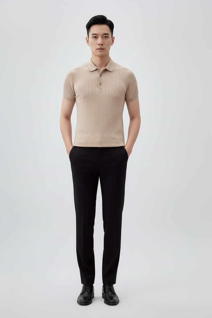 Men’s Summer Lightweight Polo Shirt - Slim-Fit Casual Lapel Top